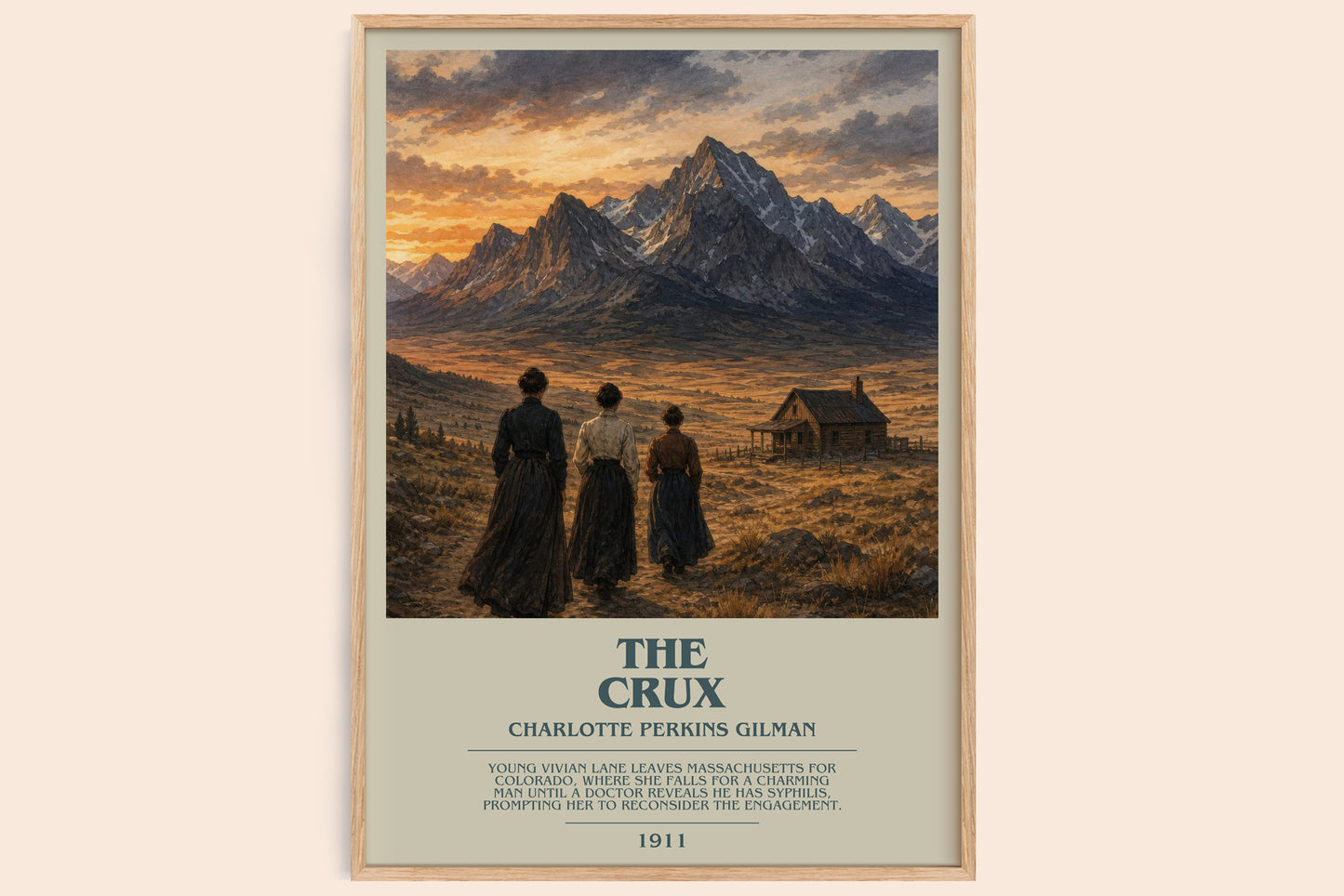 The Crux bookish book poster by Charlotte Perkins Gilman – framed literary art print