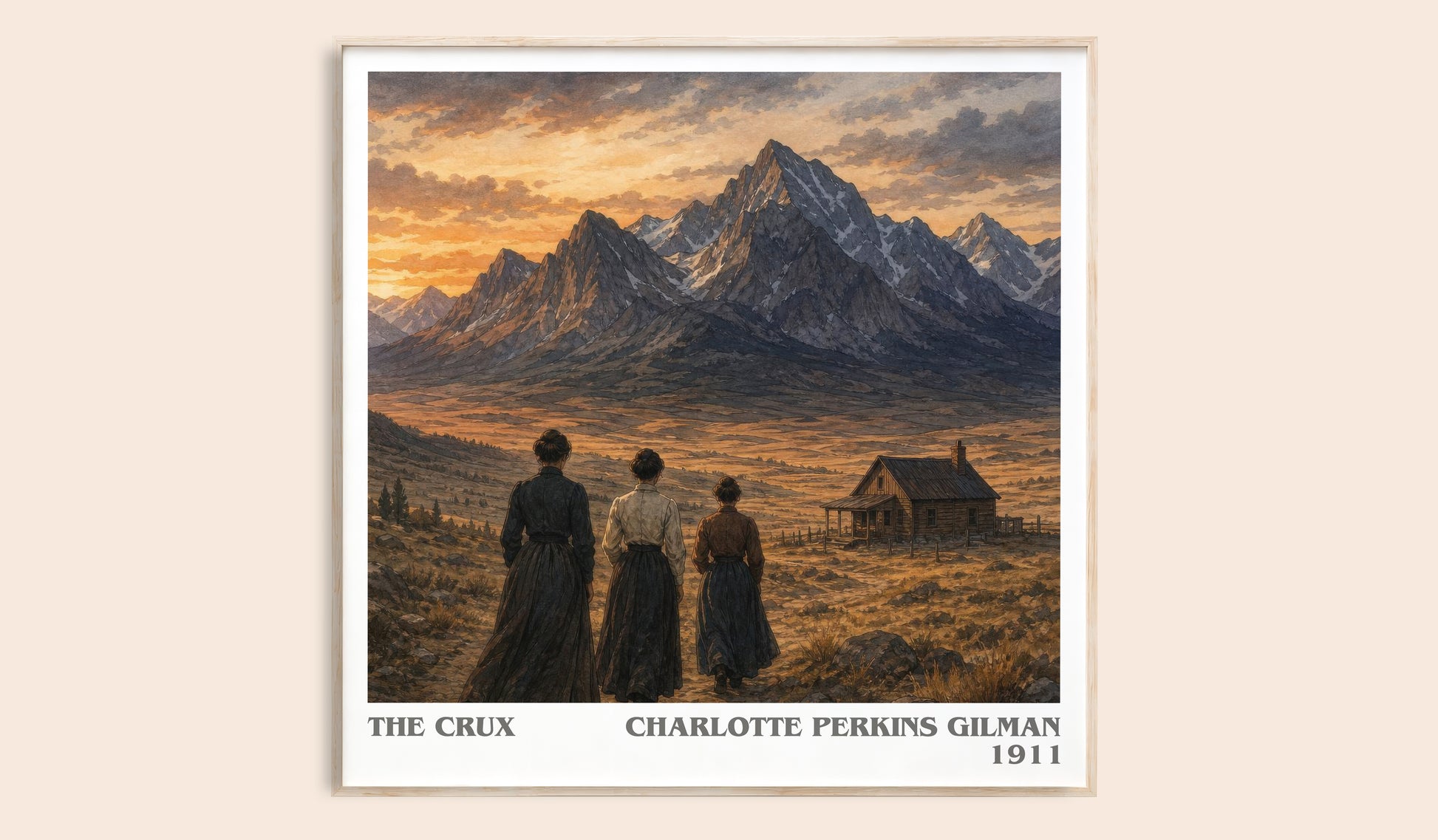The Crux literary book poster by Charlotte Perkins Gilman – framed literary art print