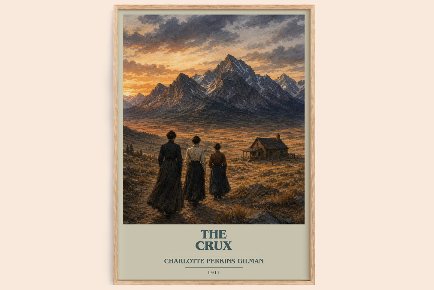 The Crux book cover book poster by Charlotte Perkins Gilman – framed literary art print