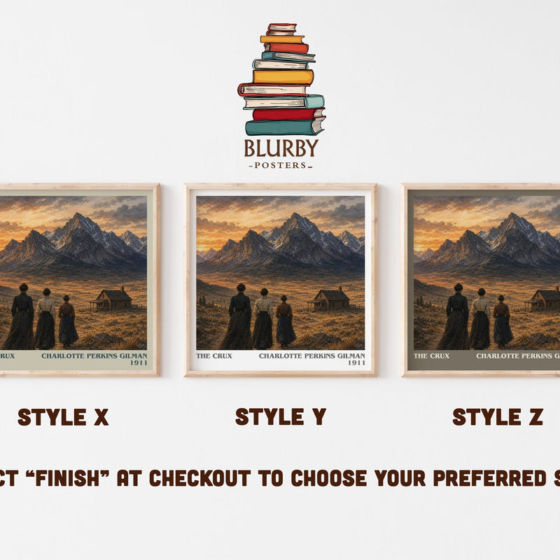The Crux literary print in frame leaning in hallway – literary fiction wall art