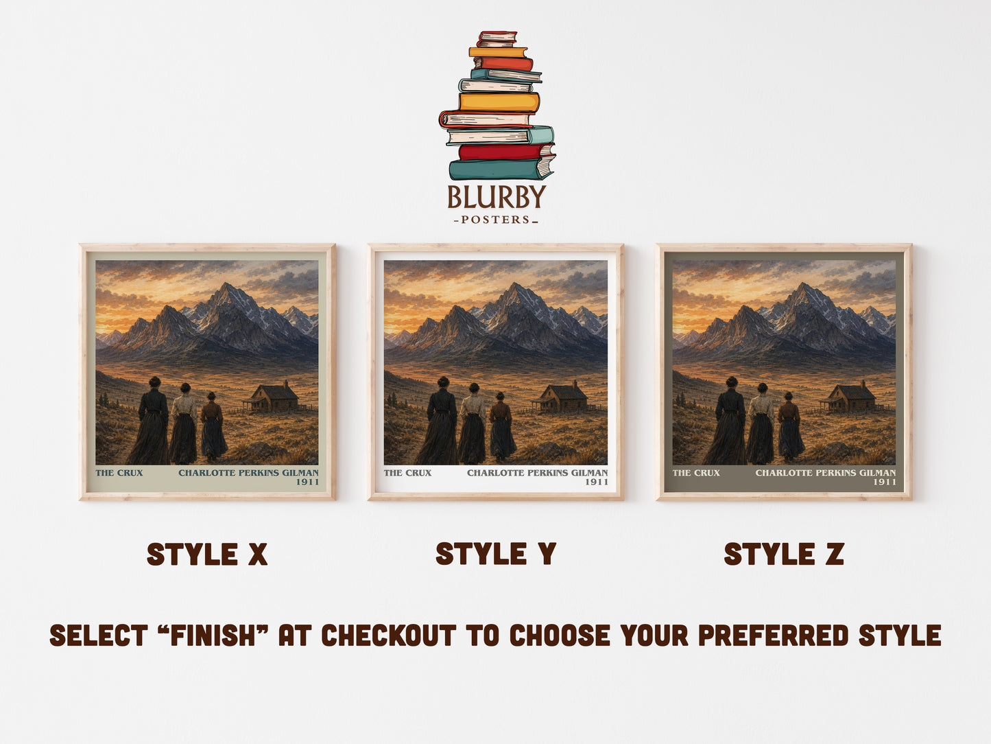 The Crux literary print in frame leaning in hallway – literary fiction wall art