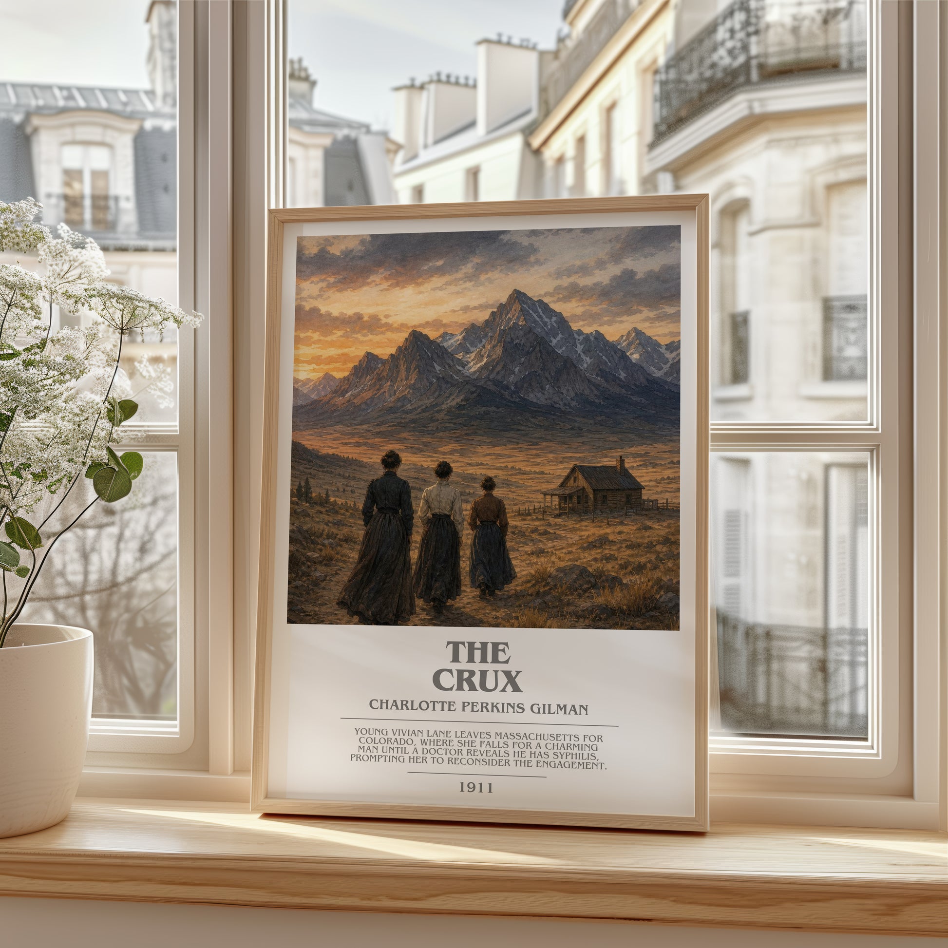 The Crux bookish poster colour and style options – Charlotte Perkins Gilman book art