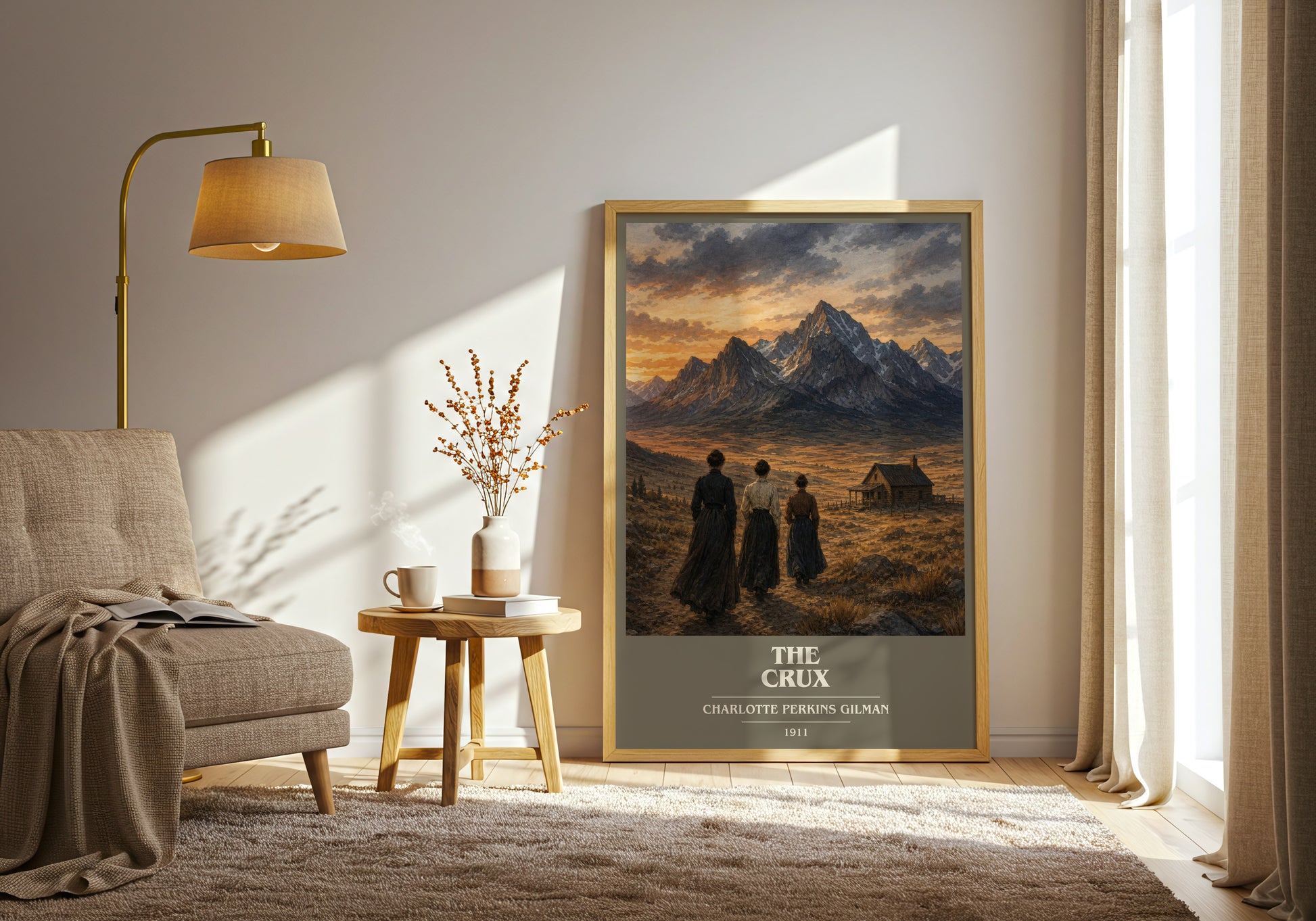The Crux book cover print on bookshelf – Charlotte Perkins Gilman fan gift