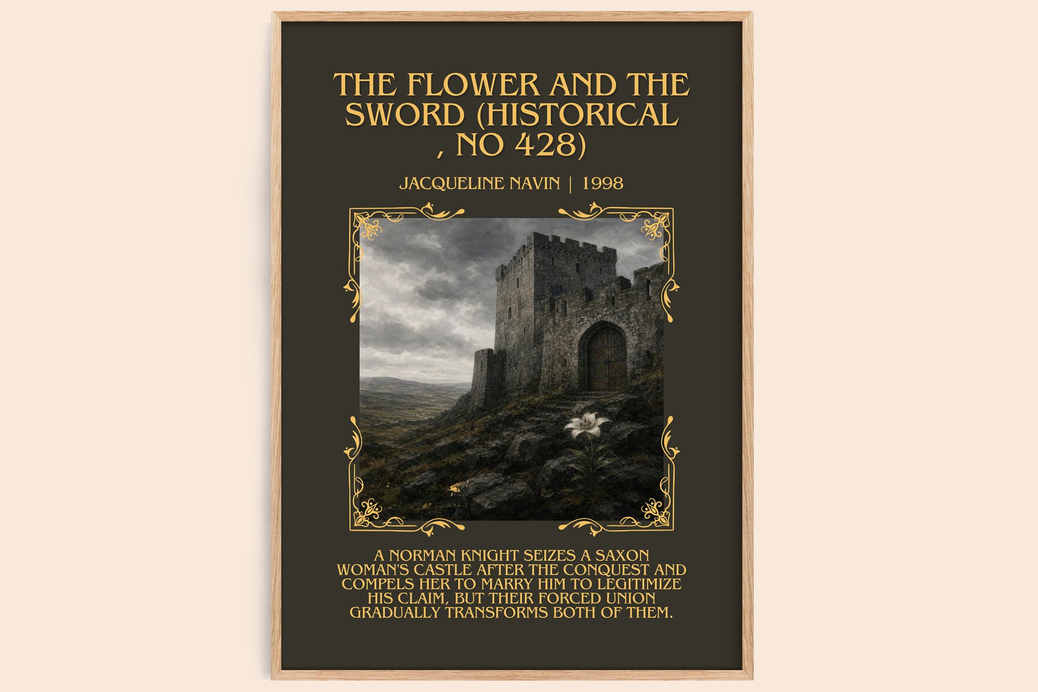 The Flower and the Sword (Historical , No 428) Minimalist Book Poster by Jacqueline Navin