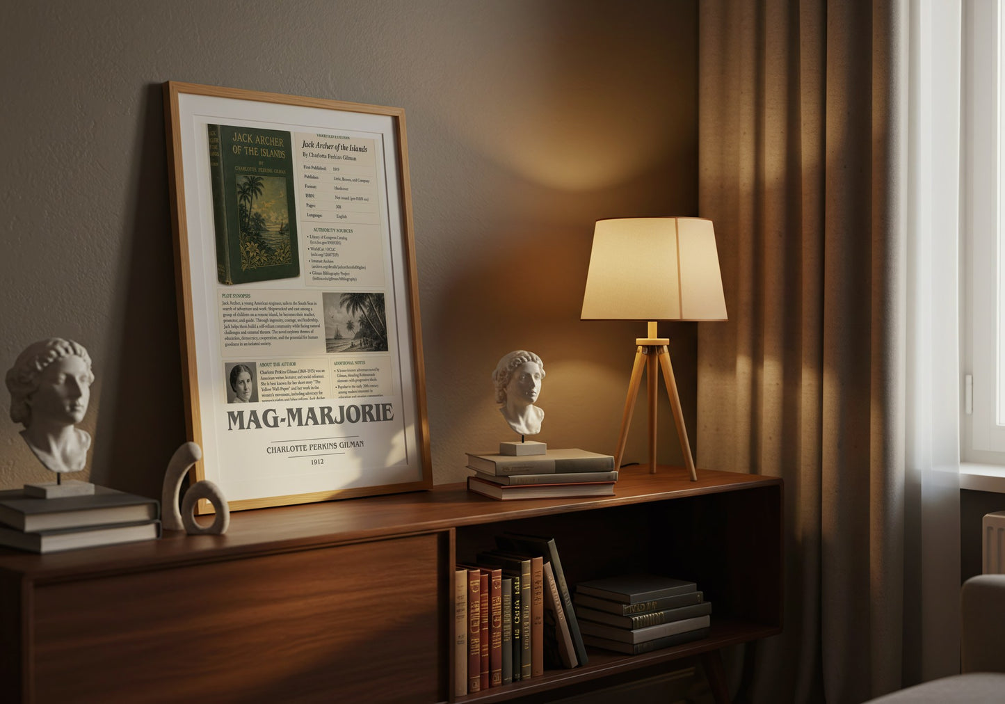Mag-Marjorie book cover book poster framed on wall – literary fiction wall art