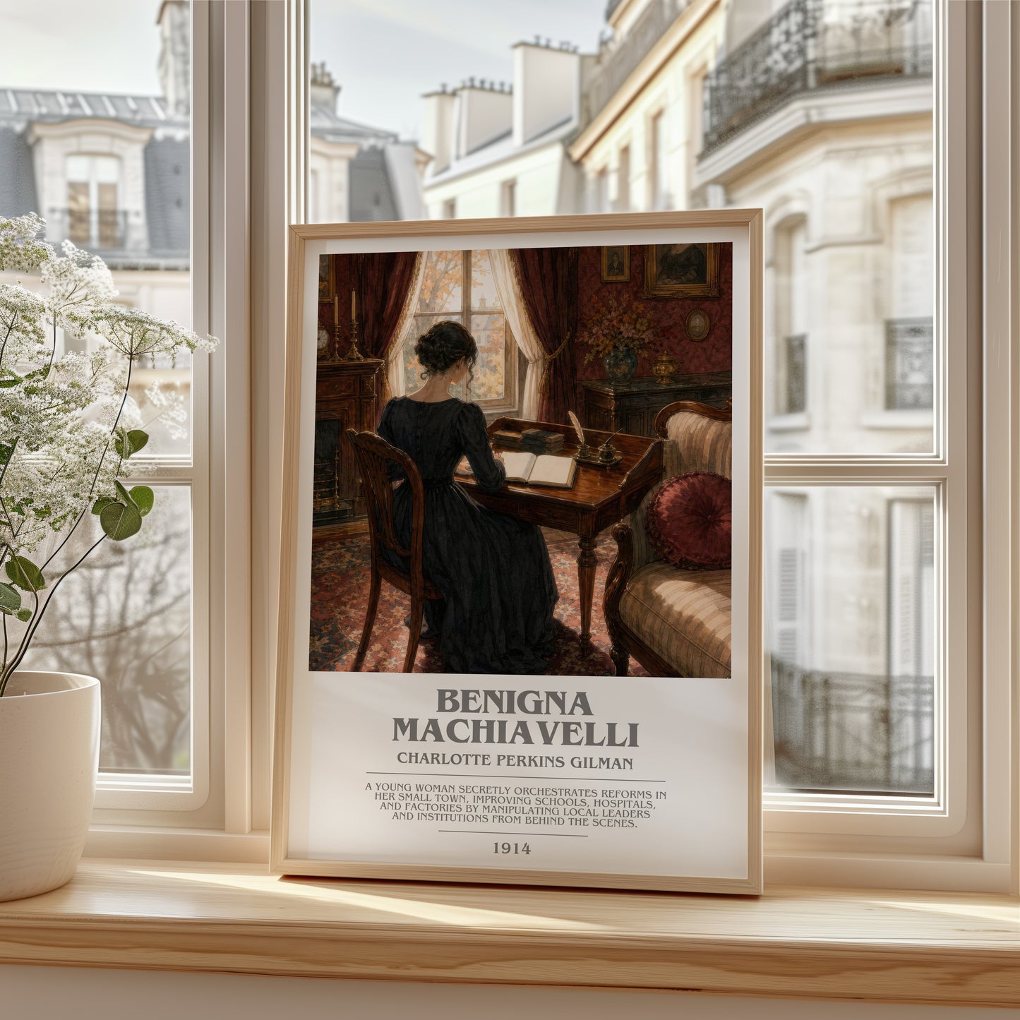 Benigna Machiavelli bookish poster colour and style options – Charlotte Perkins Gilman book art