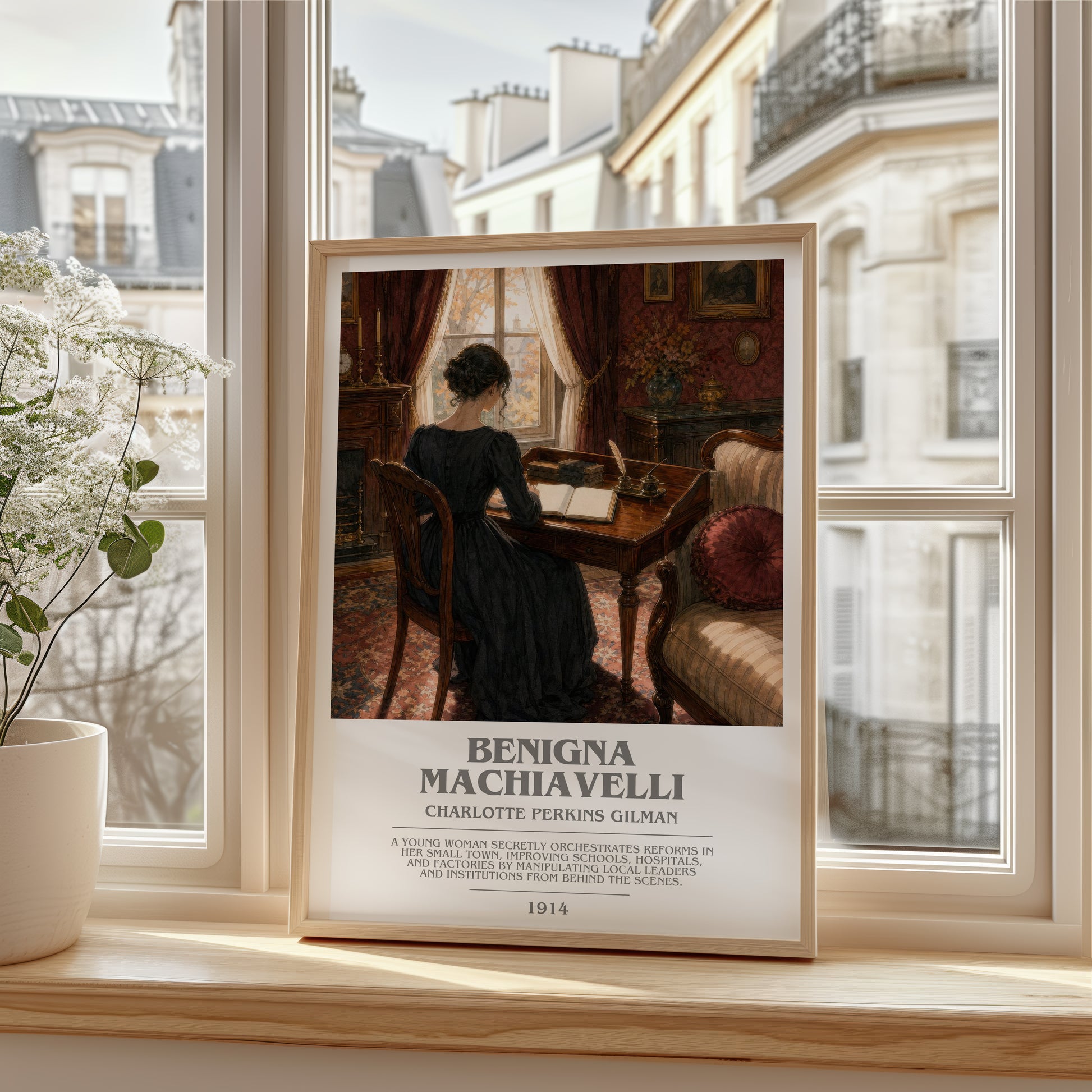 Benigna Machiavelli bookish poster colour and style options – Charlotte Perkins Gilman book art