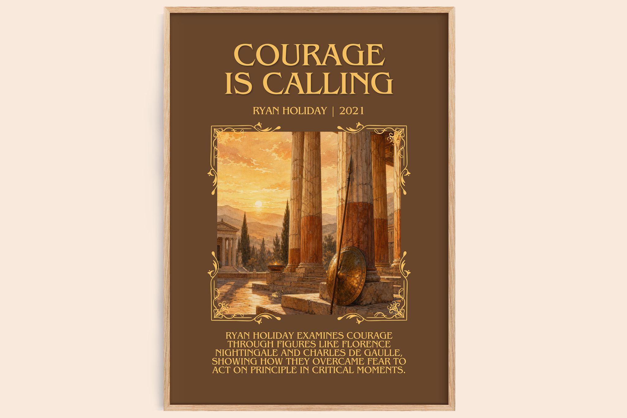 Courage Is Calling Minimalist Book Poster by Ryan Holiday