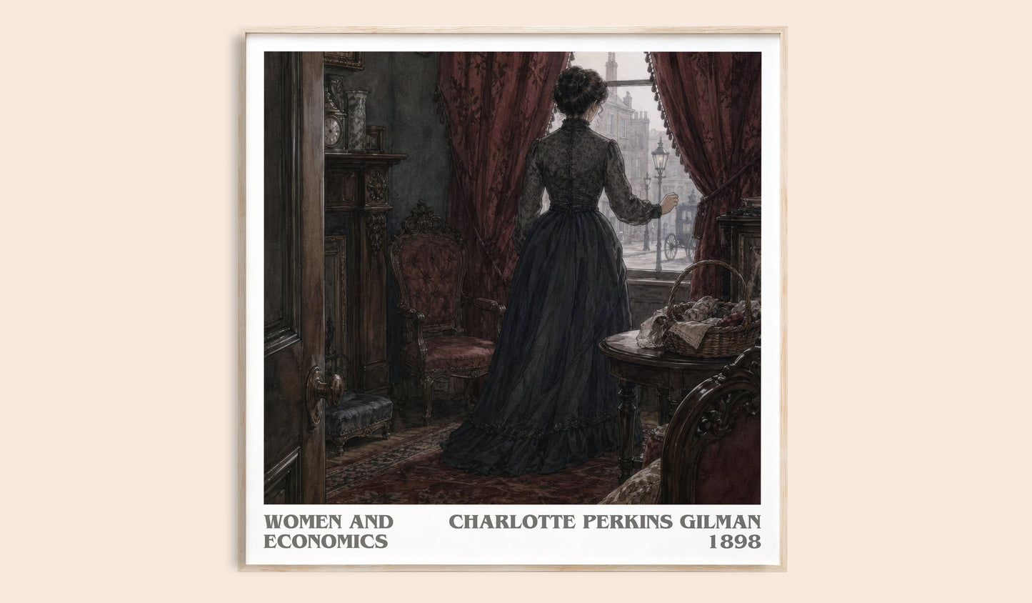 Women And Economics literary book poster by Charlotte Perkins Gilman – framed literary art print