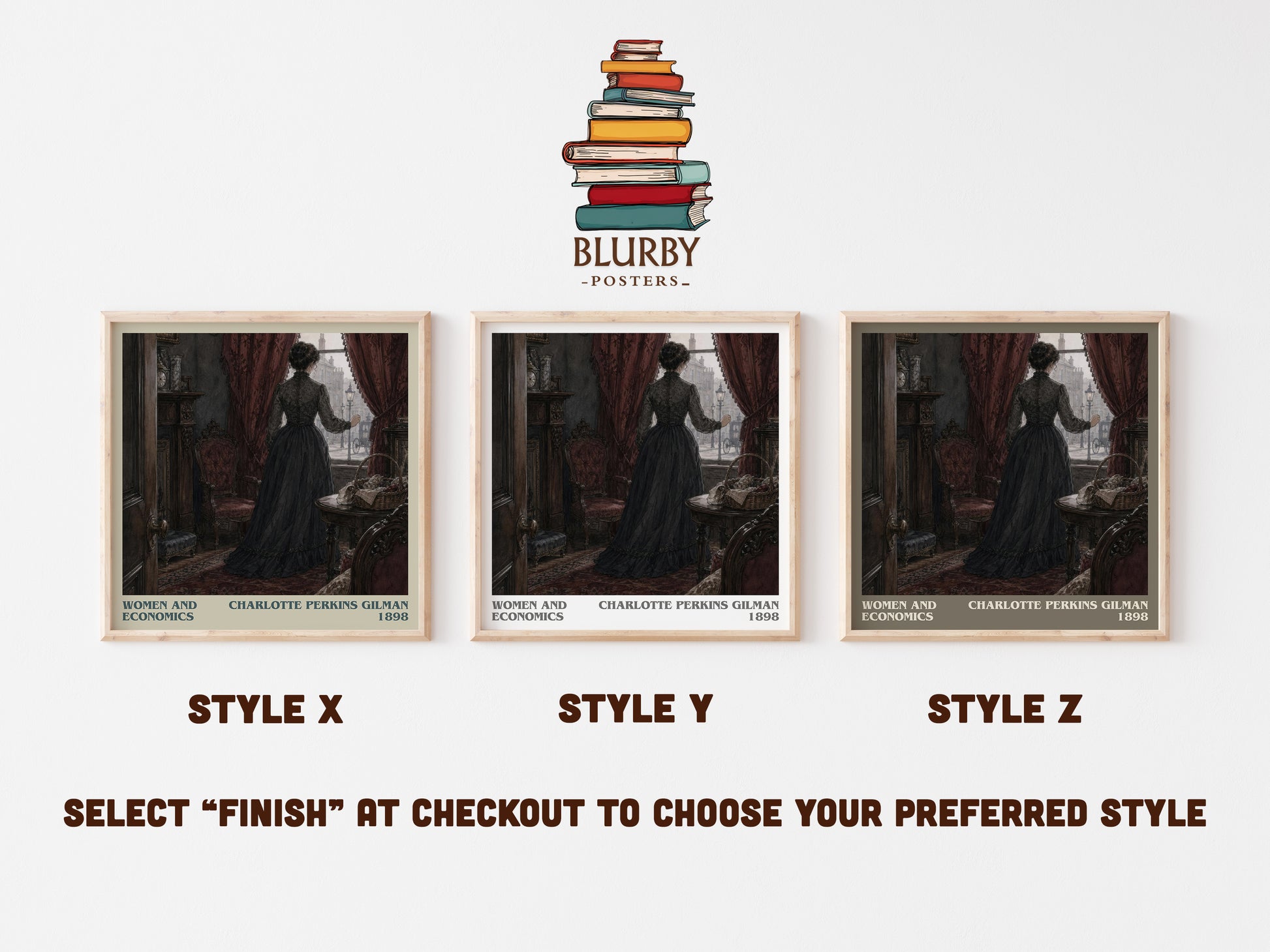 Women And Economics literary print in frame leaning in hallway – non fiction wall art