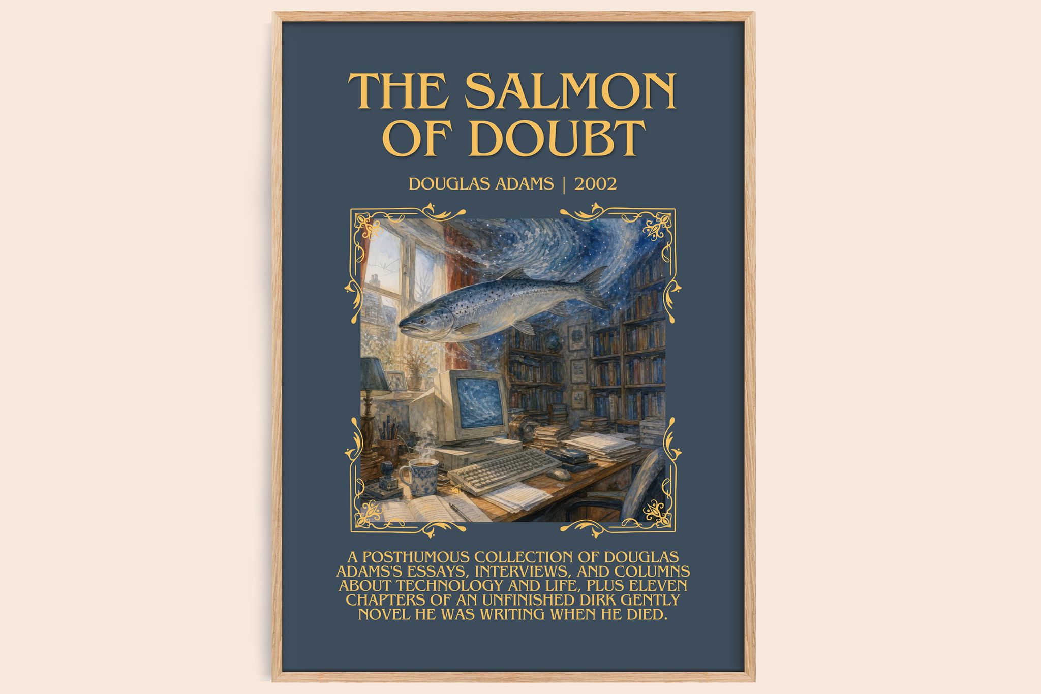 The Salmon of Doubt Minimalist Book Poster by Douglas Adams