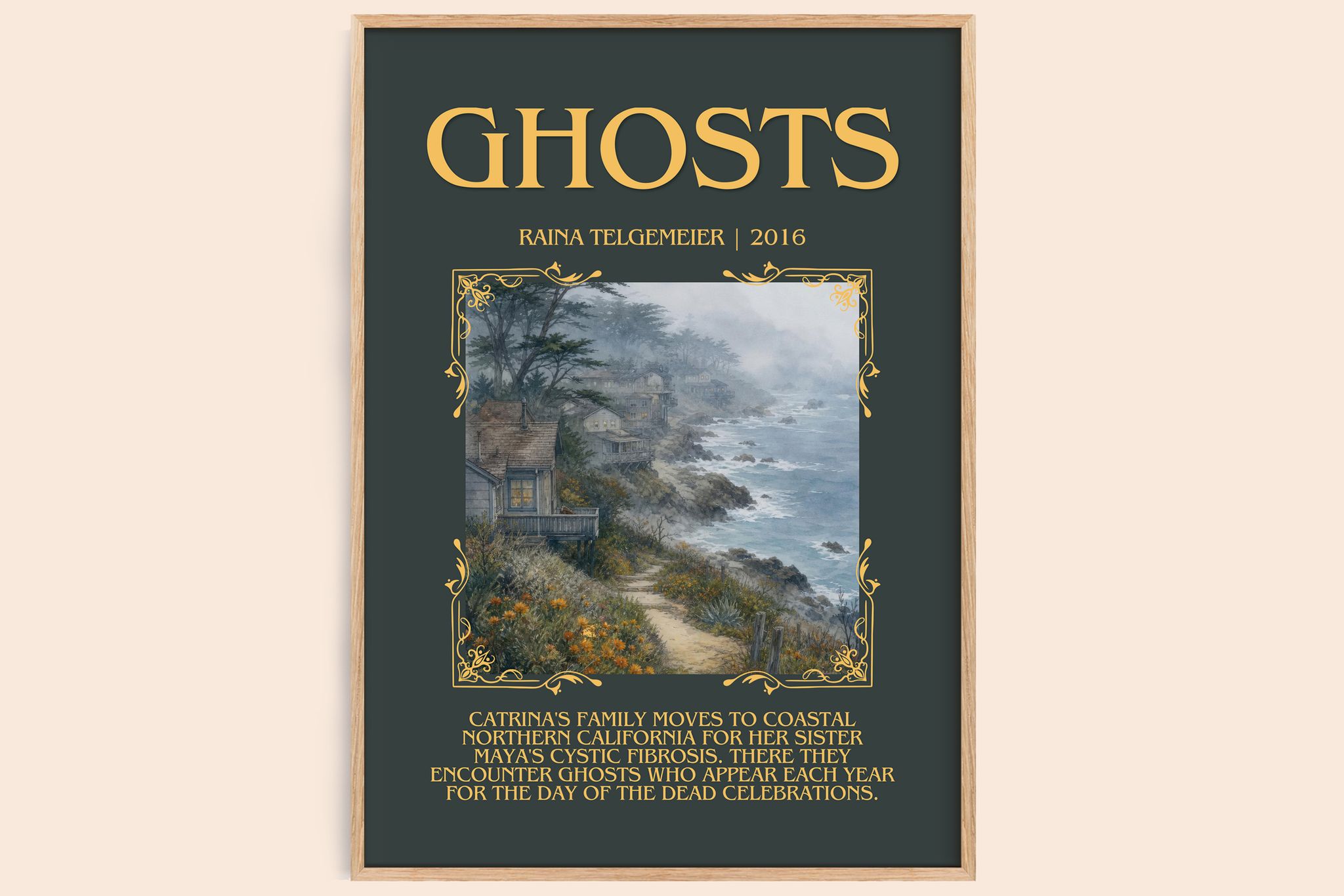 Ghosts Minimalist Book Poster by Raina Telgemeier
