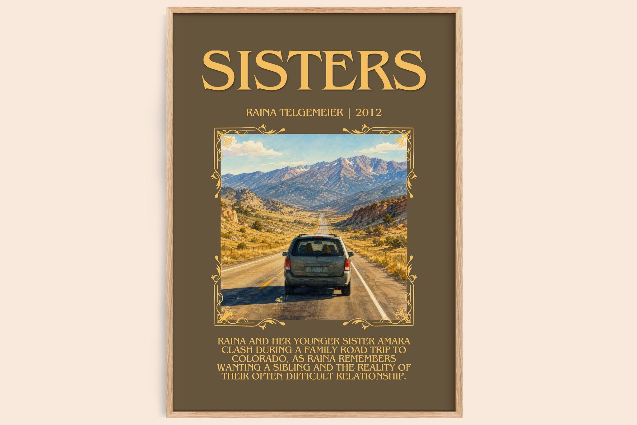 Sisters Minimalist Book Poster by Raina Telgemeier