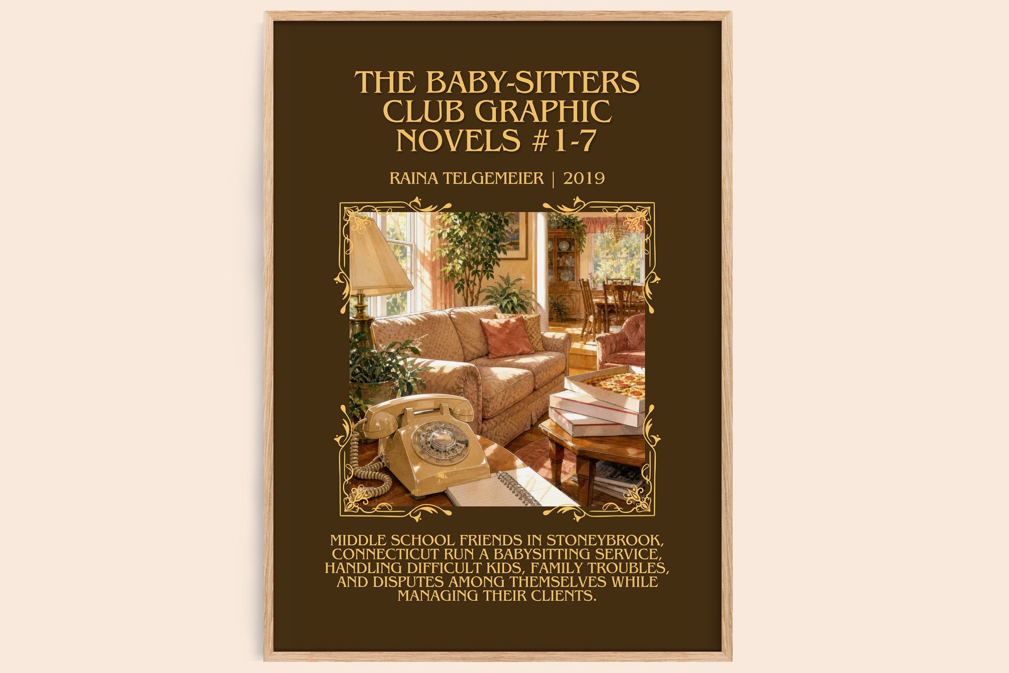 The Baby-Sitters Club Graphic Novels #1-7 Minimalist Book Poster by Raina Telgemeier