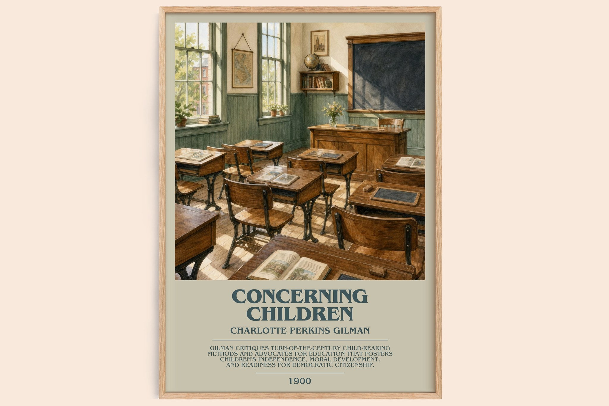 Concerning Children Bookish Wall Art by Charlotte Perkins Gilman