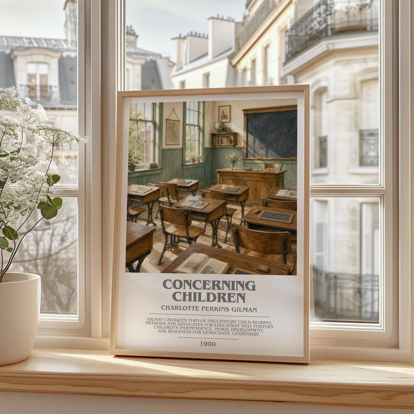 Concerning Children bookish poster colour and style options – Charlotte Perkins Gilman book art