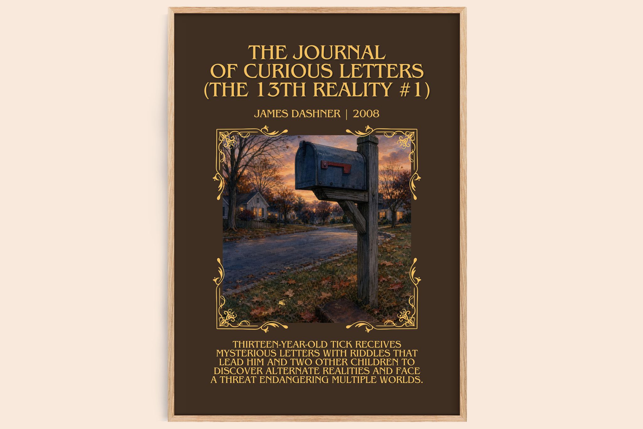 The Journal of Curious Letters (The 13th Reality #1) Minimalist Book Poster by James Dashner
