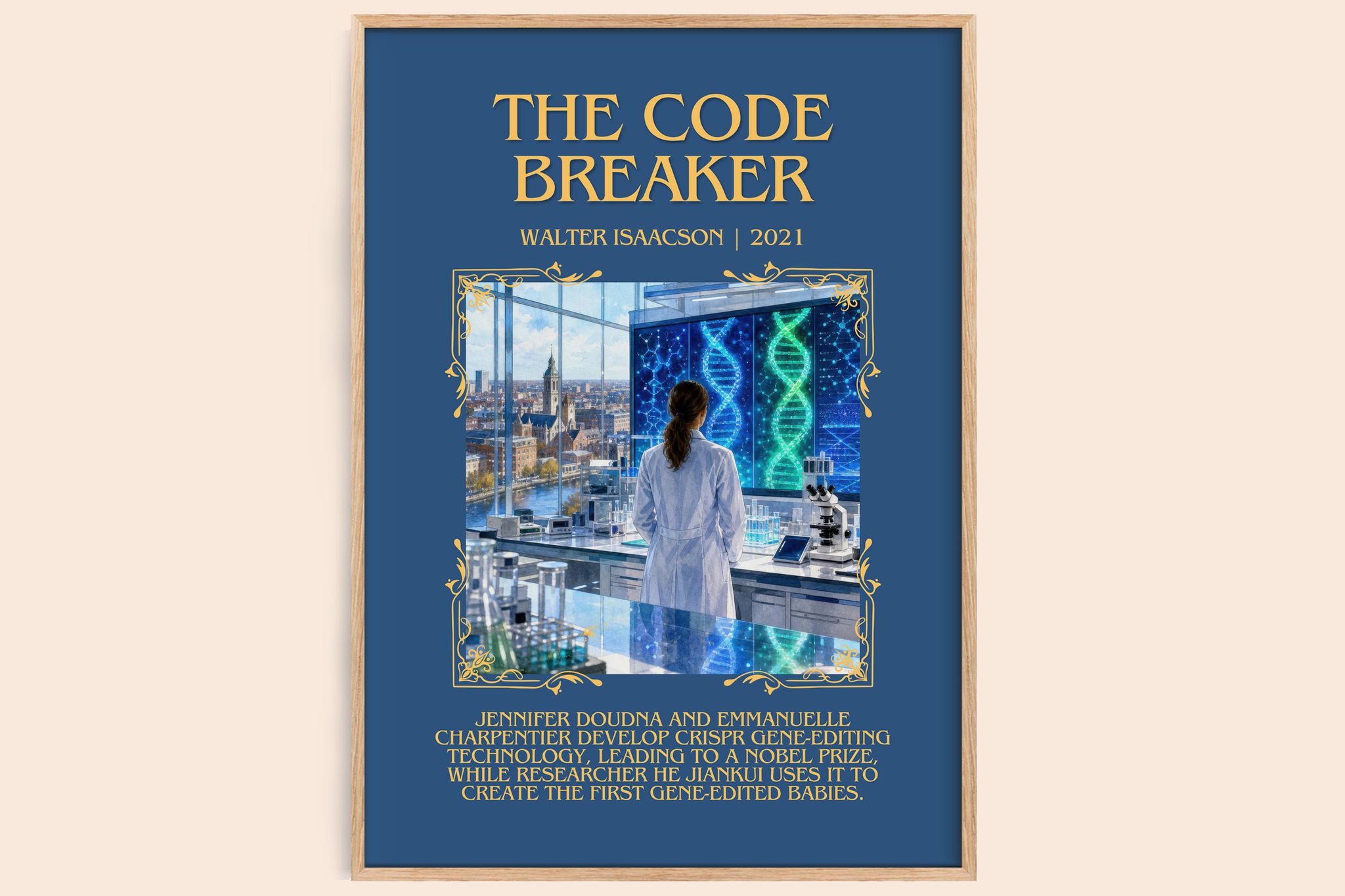 The Code Breaker Minimalist Book Poster by Walter Isaacson