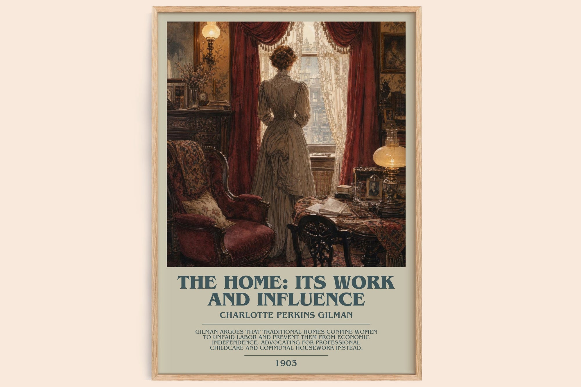 The Home: Its Work And Influence bookish book poster by Charlotte Perkins Gilman – framed literary art print