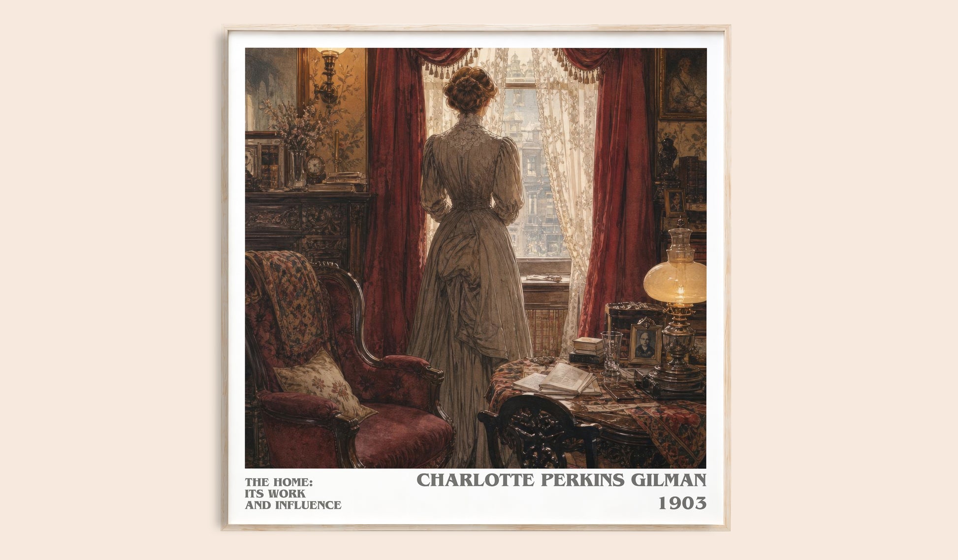 The Home: Its Work And Influence literary book poster by Charlotte Perkins Gilman – framed literary art print