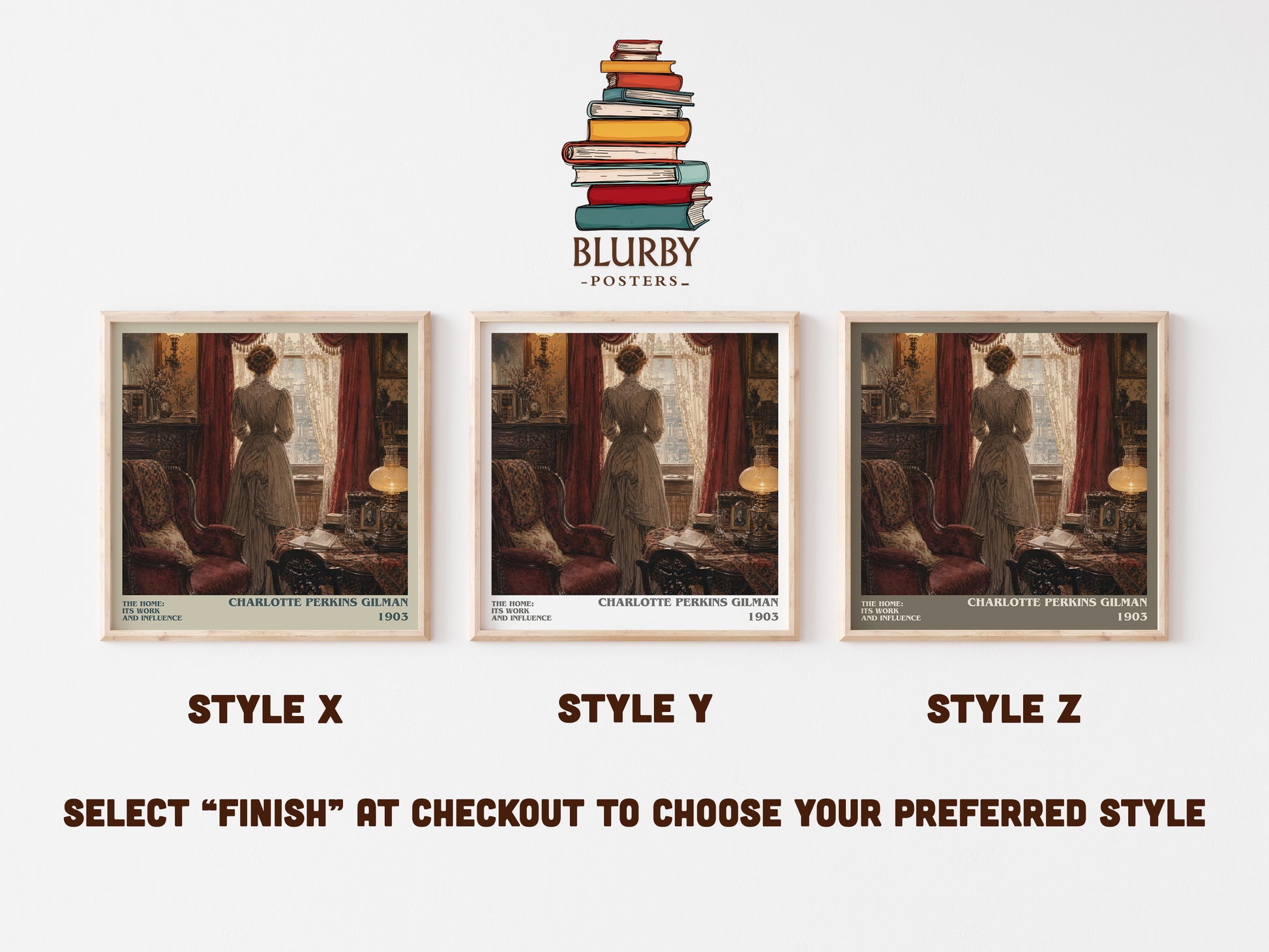 The Home: Its Work And Influence literary print in frame leaning in hallway – non fiction wall art