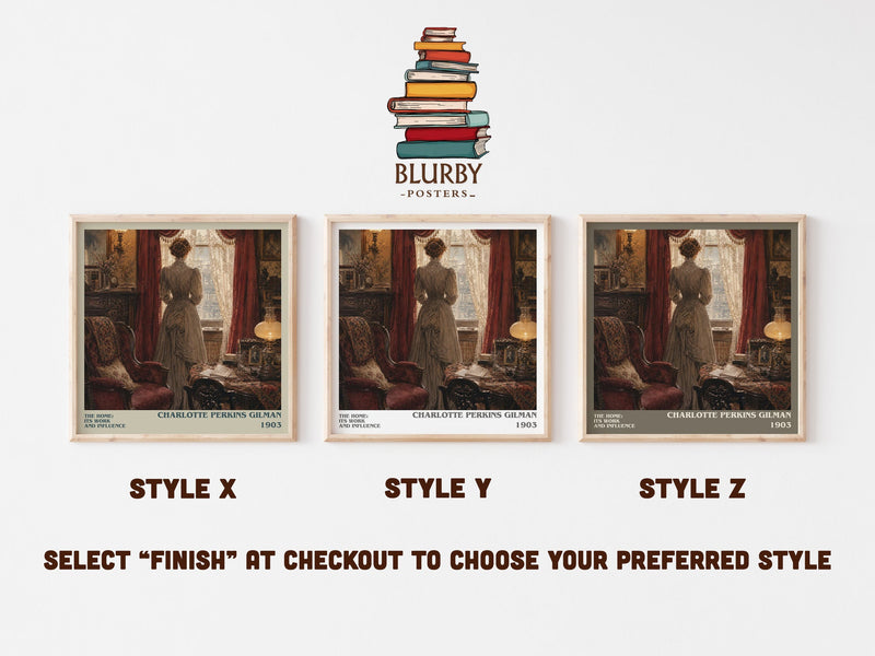 The Home: Its Work And Influence literary print in frame leaning in hallway – non fiction wall art