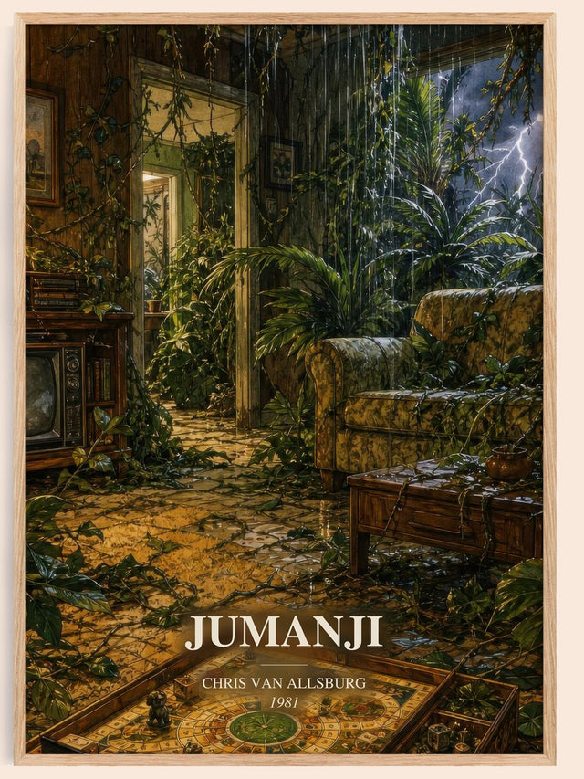 Jumanji Book Watercolour Illustration by Chris Van Allsburg