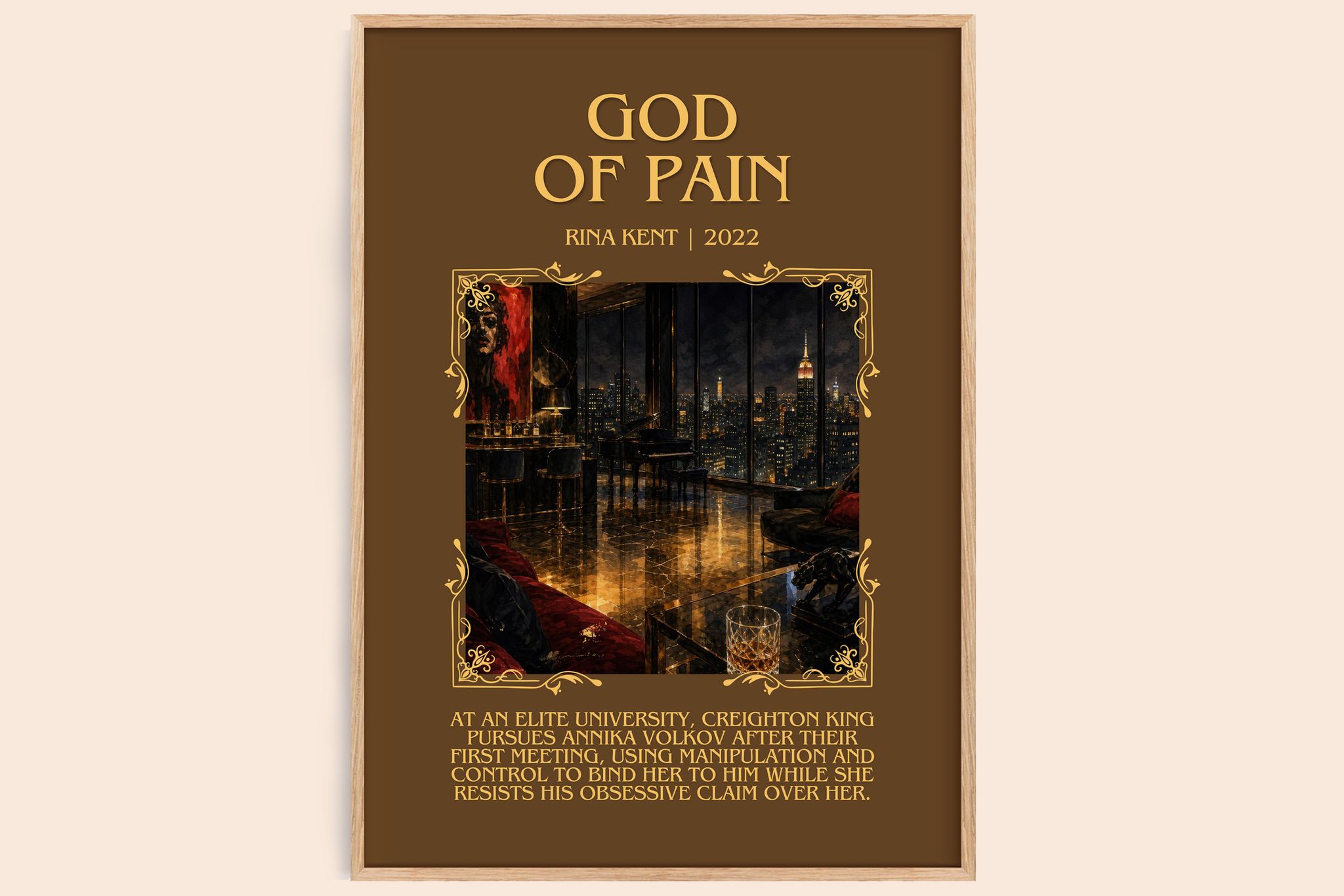 God of Pain Minimalist Book Poster by Rina Kent