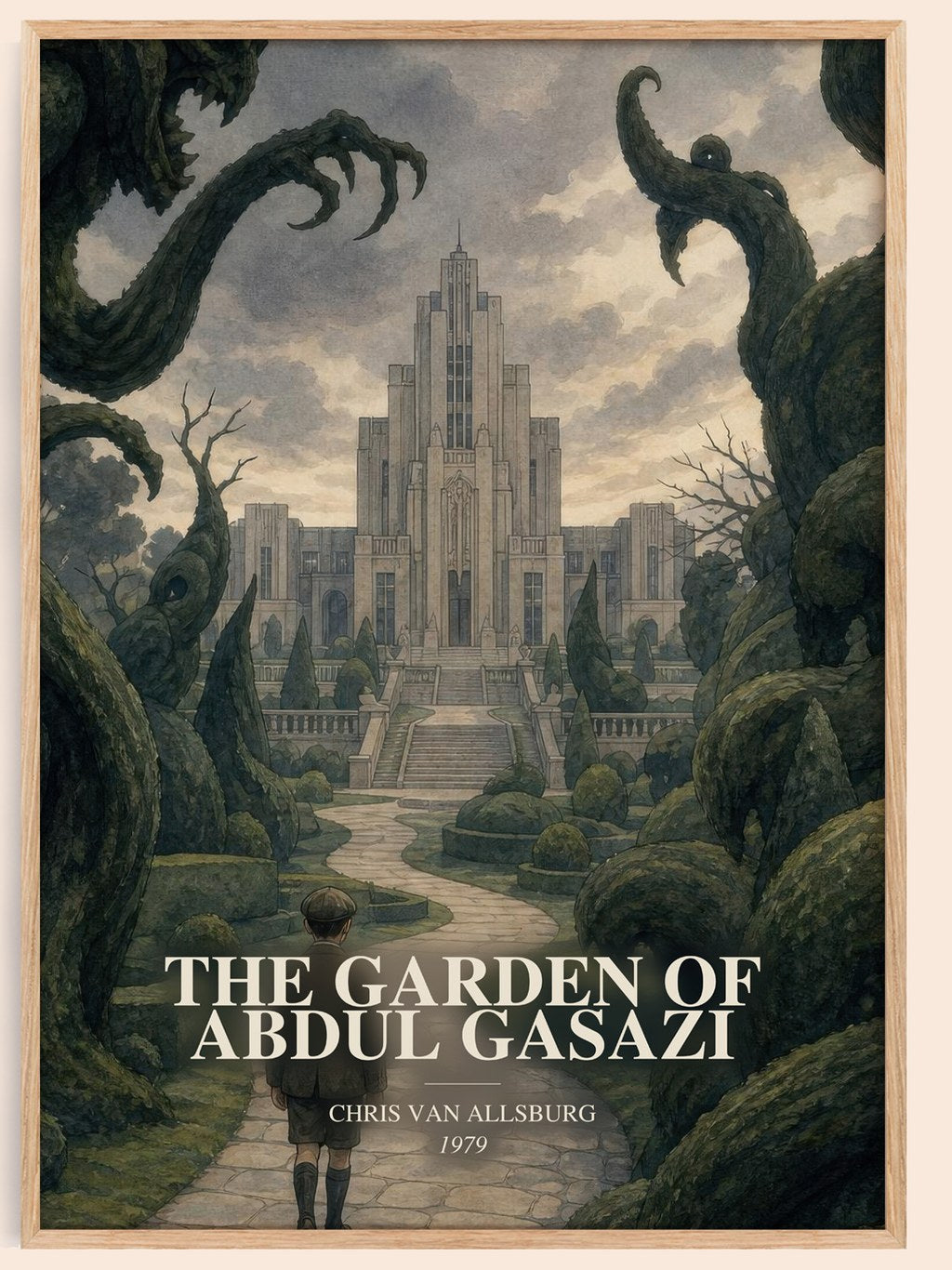 The Garden Of Abdul Gasazi watercolour book poster by Chris Van Allsburg – framed literary art print