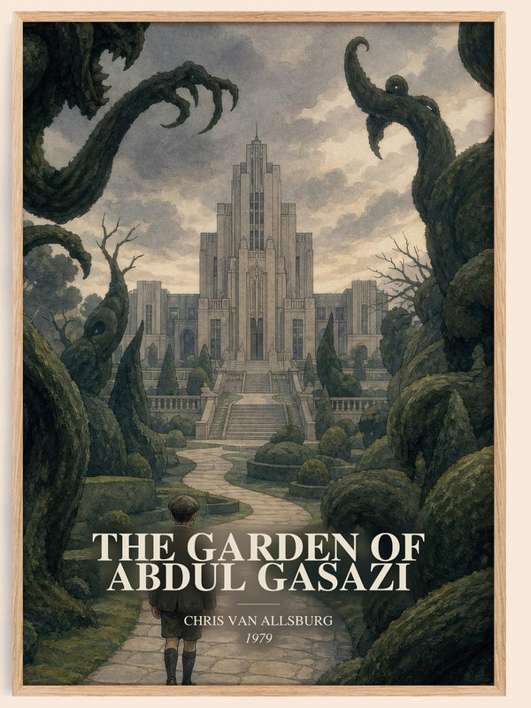 The Garden Of Abdul Gasazi watercolour book poster by Chris Van Allsburg – framed literary art print