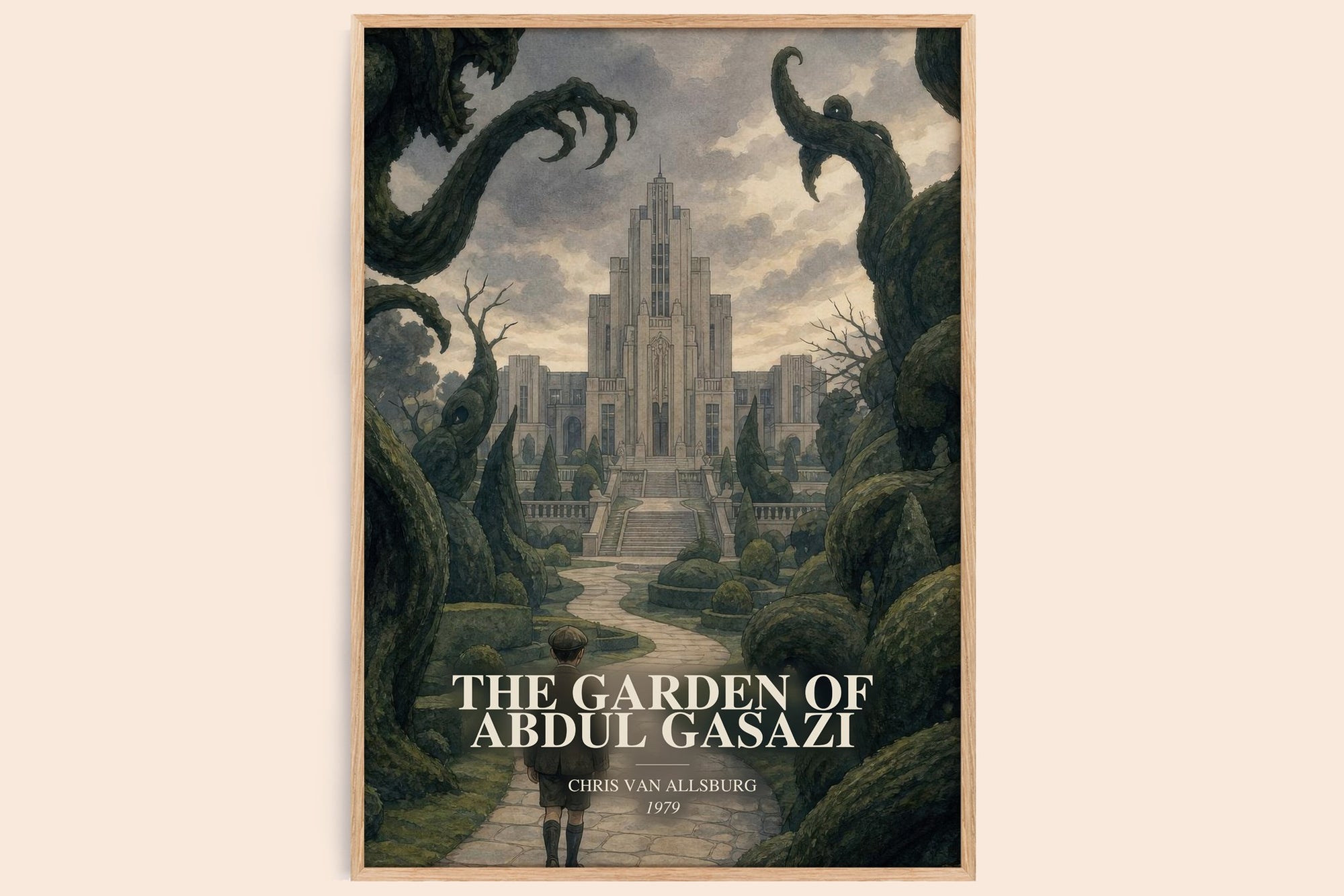 The Garden Of Abdul Gasazi watercolour book poster by Chris Van Allsburg – framed literary art print