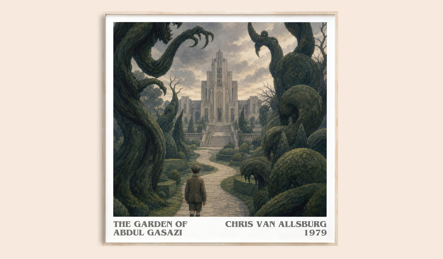 The Garden Of Abdul Gasazi literary book poster by Chris Van Allsburg – framed literary art print