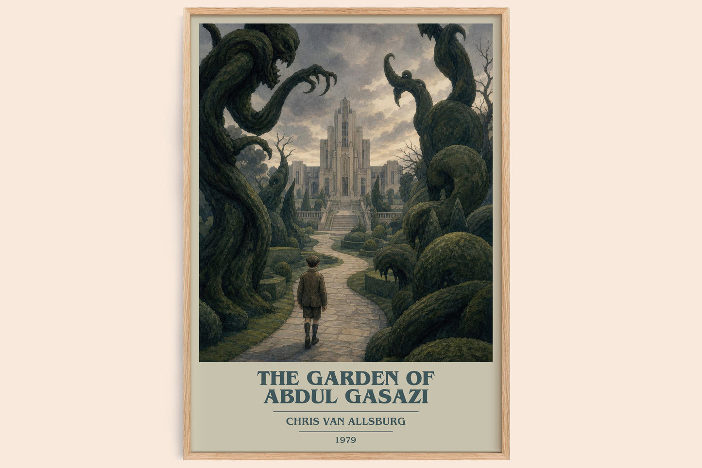 The Garden Of Abdul Gasazi book cover book poster by Chris Van Allsburg – framed literary art print