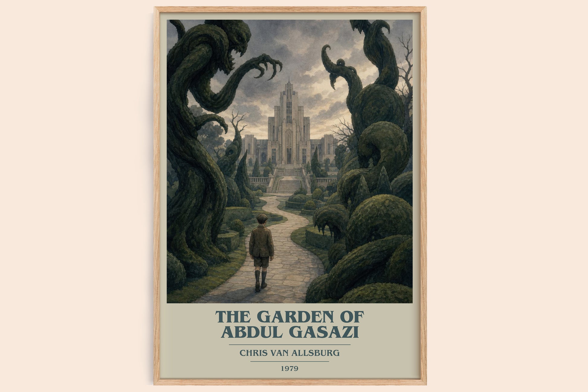 The Garden Of Abdul Gasazi book cover book poster by Chris Van Allsburg – framed literary art print