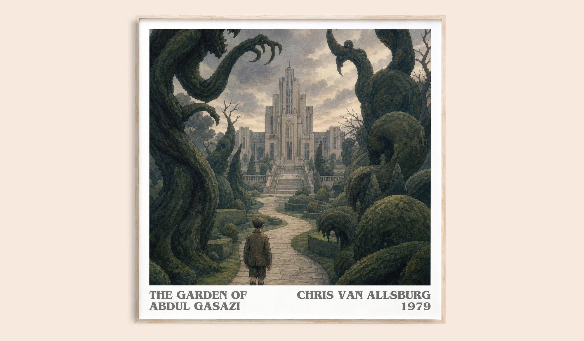 The Garden Of Abdul Gasazi literary book poster by Chris Van Allsburg – framed literary art print