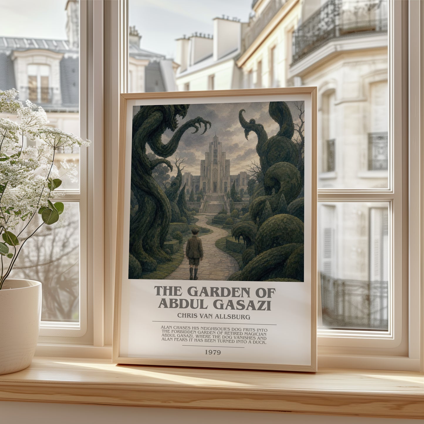 The Garden Of Abdul Gasazi bookish poster colour and style options – Chris Van Allsburg book art