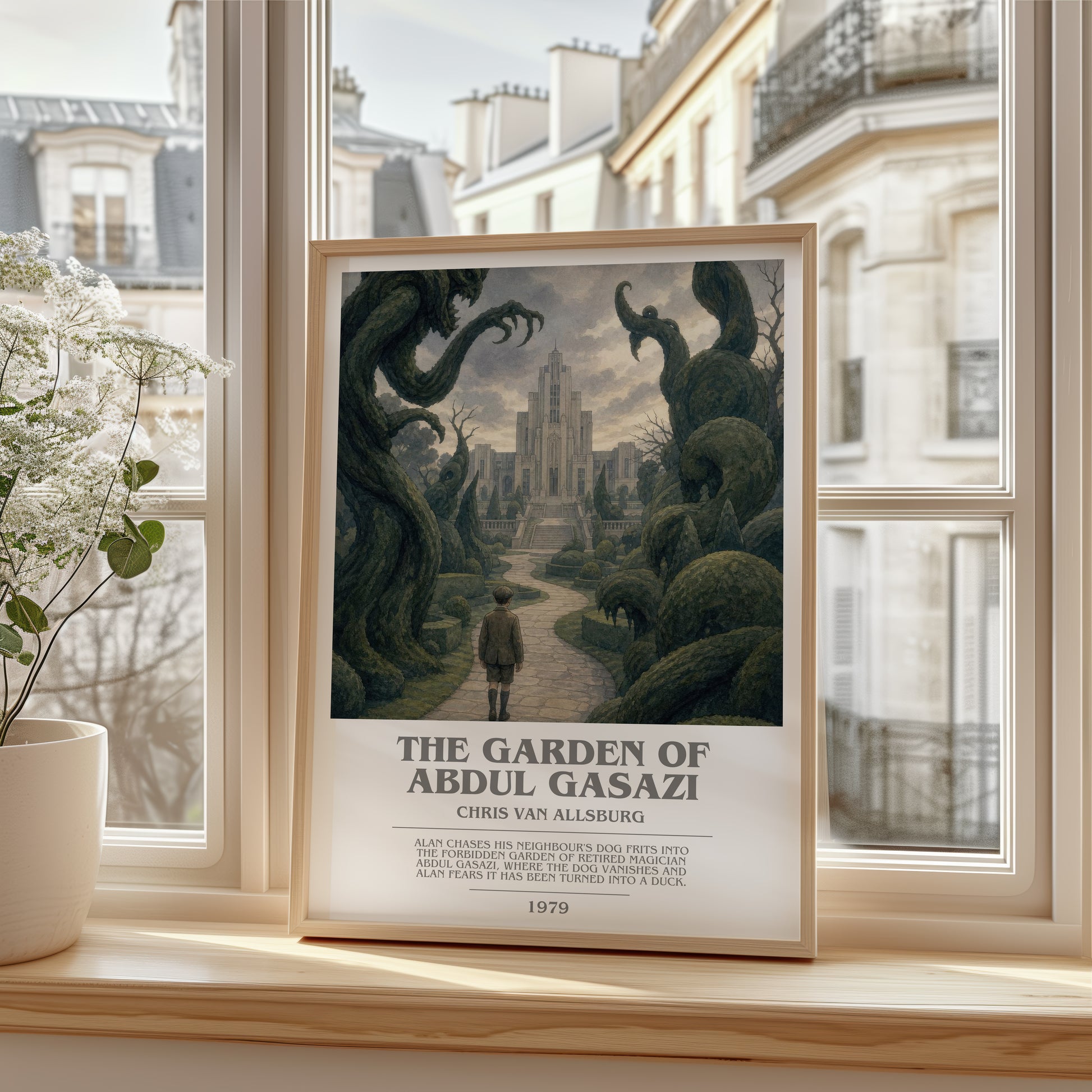 The Garden Of Abdul Gasazi bookish poster colour and style options – Chris Van Allsburg book art