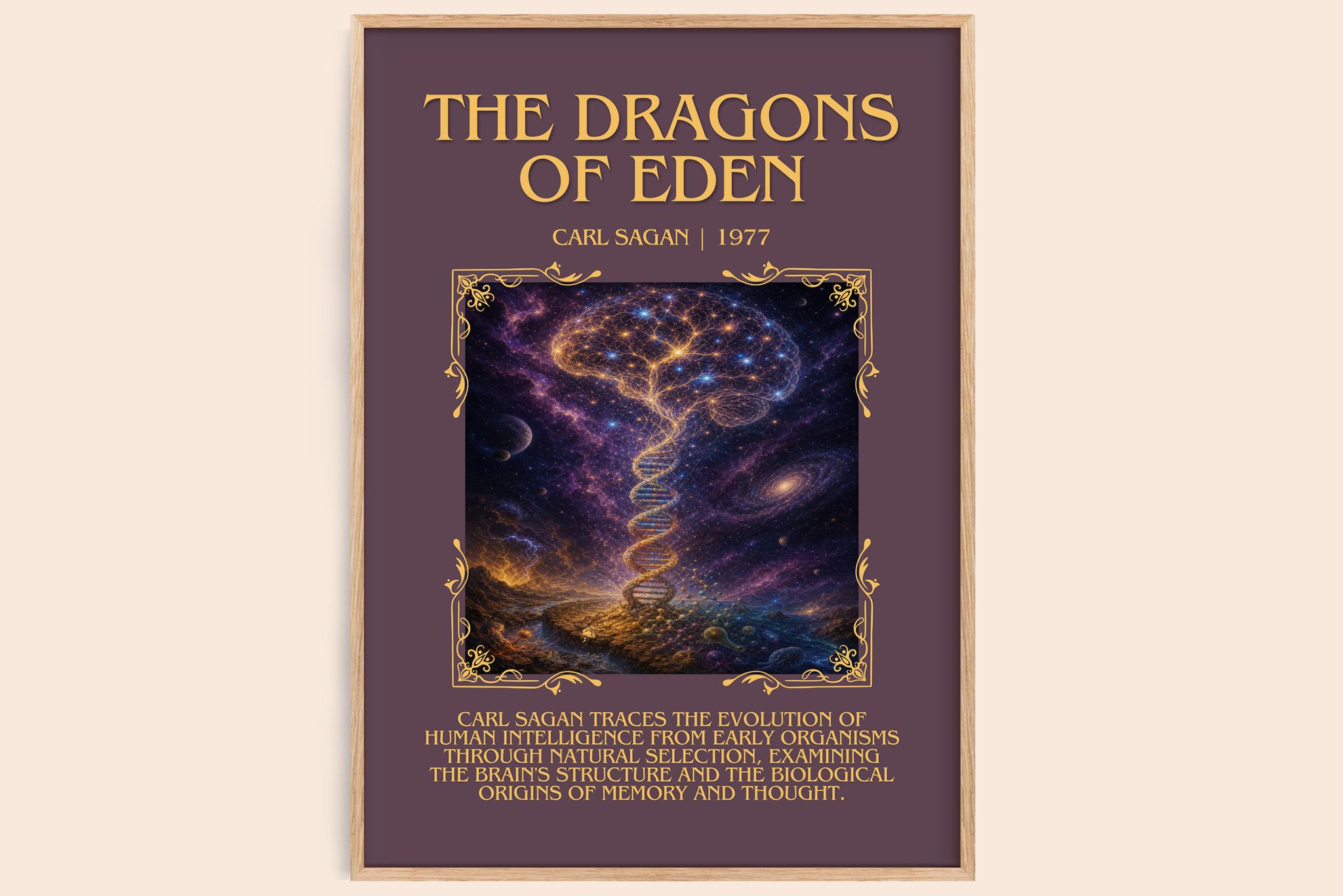 The Dragons of Eden Minimalist Book Poster by Carl Sagan