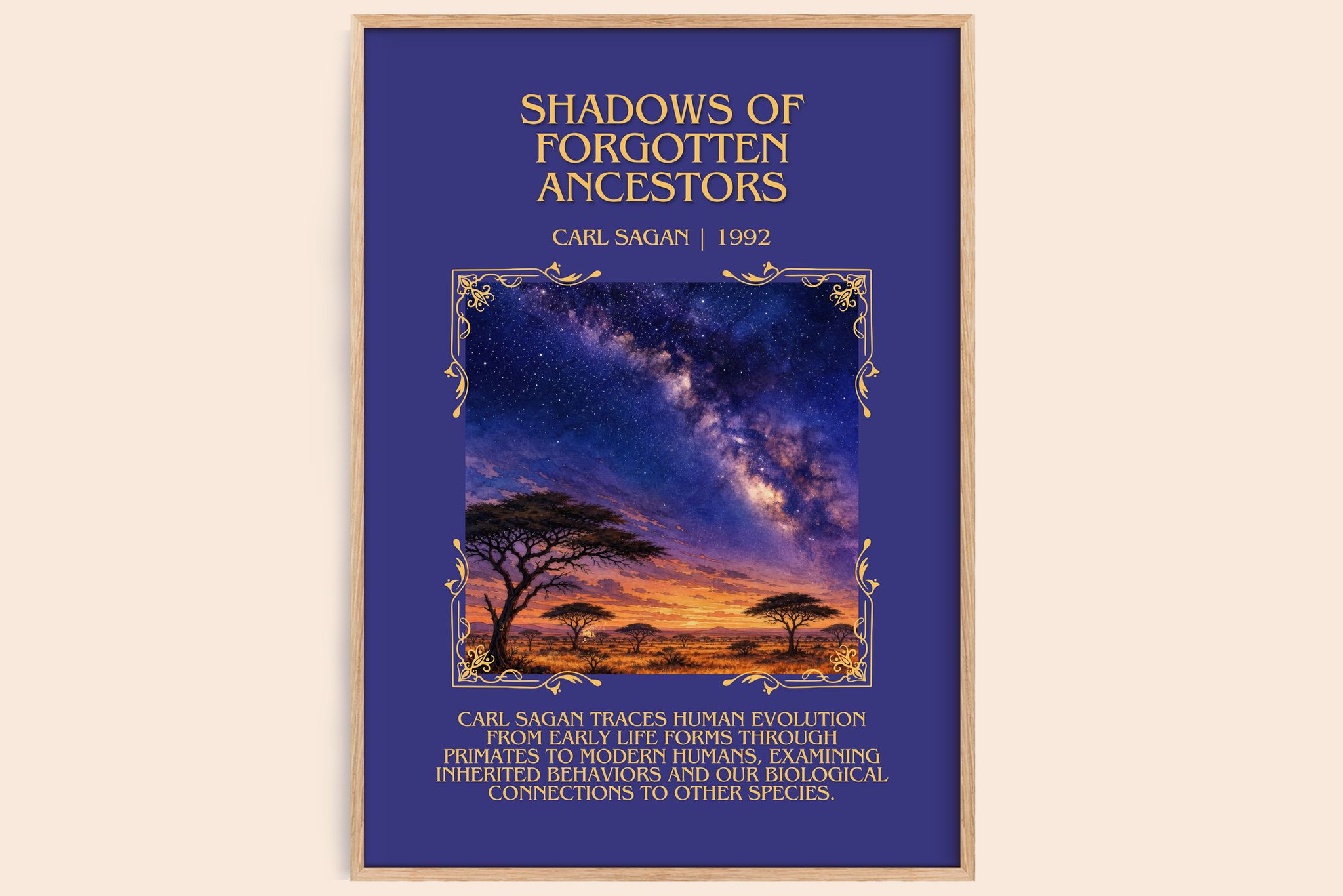Shadows of Forgotten Ancestors Minimalist Book Poster by Carl Sagan