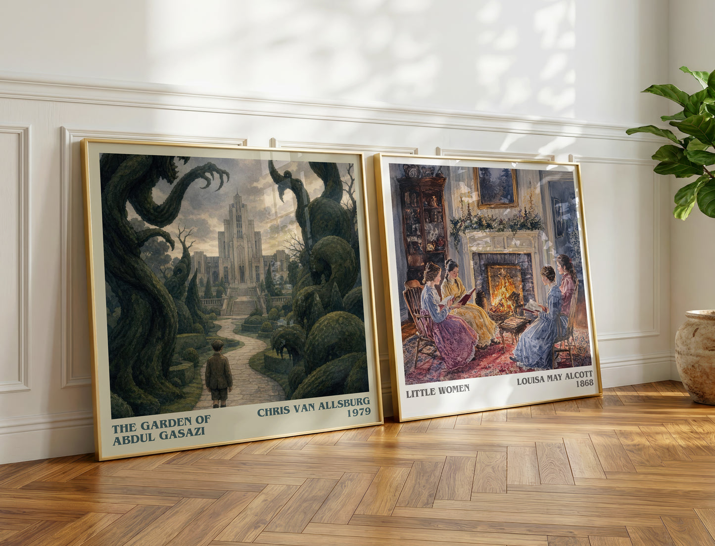 The Garden Of Abdul Gasazi literary print on bookshelf – Chris Van Allsburg fan gift