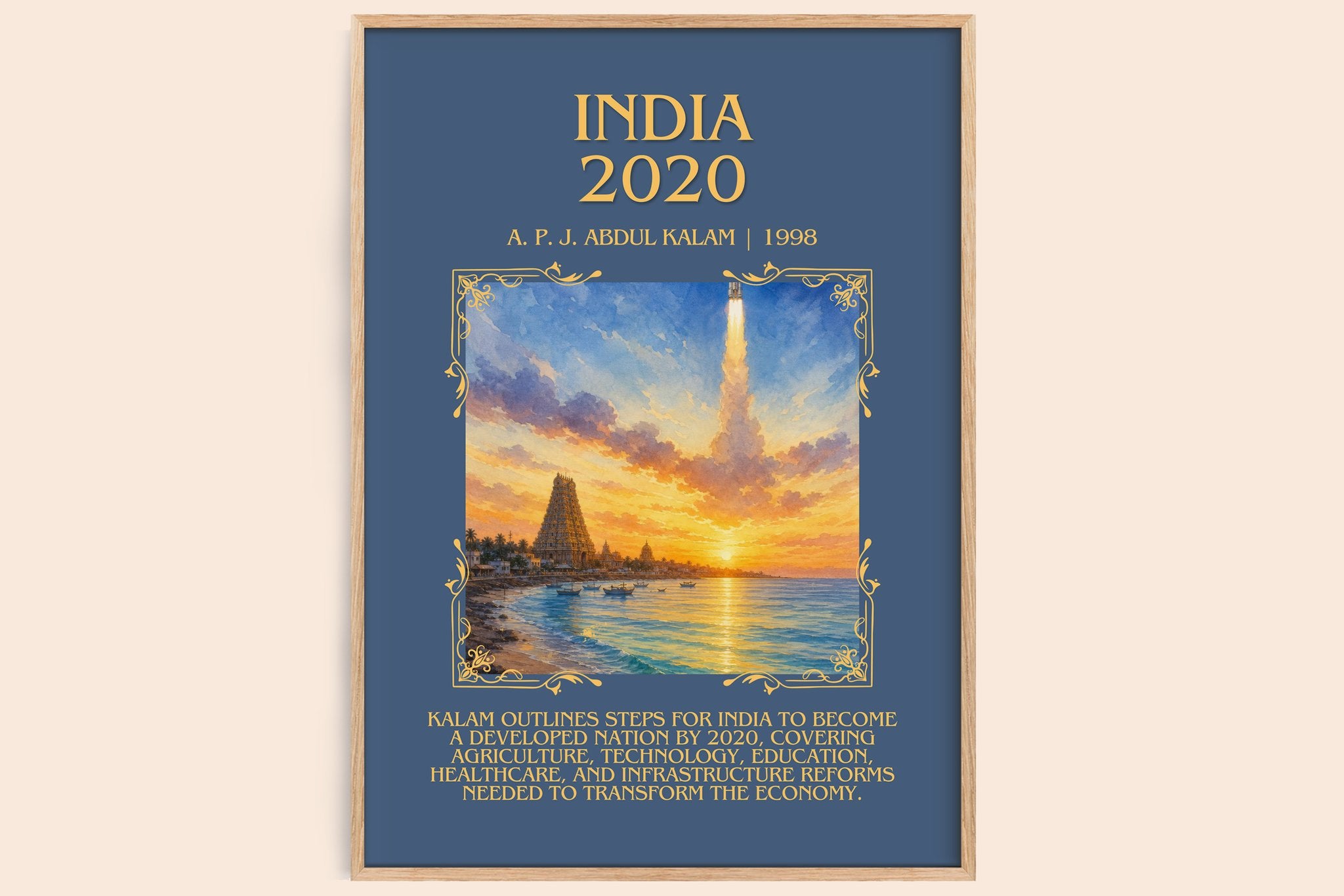 India 2020 Minimalist Book Poster by A. P. J. Abdul Kalam