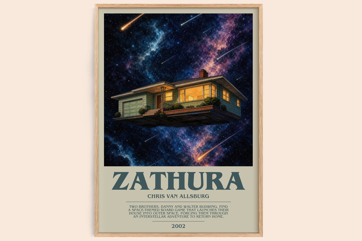 Zathura bookish book poster by Chris Van Allsburg – framed literary art print