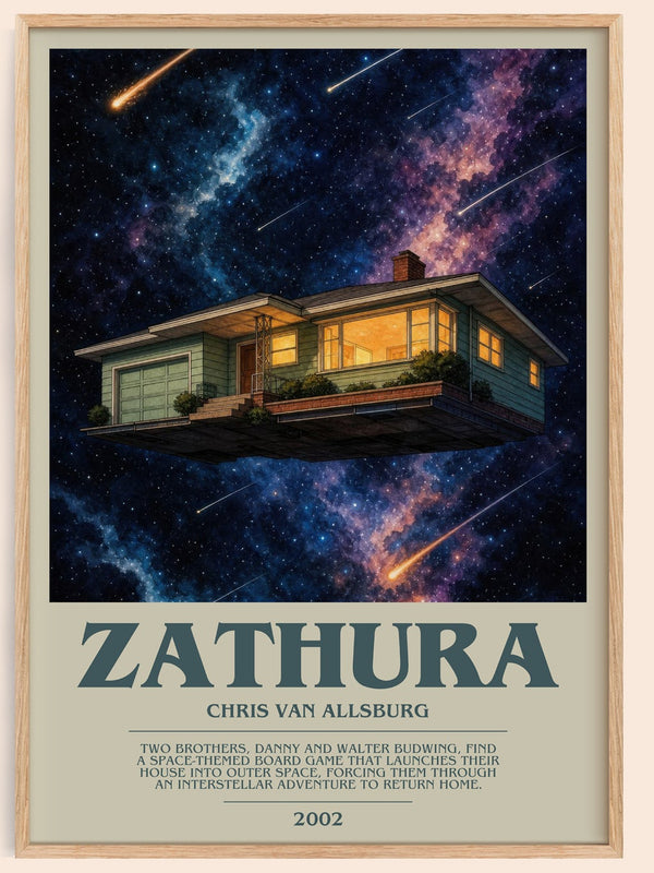 Zathura bookish book poster by Chris Van Allsburg – framed literary art print