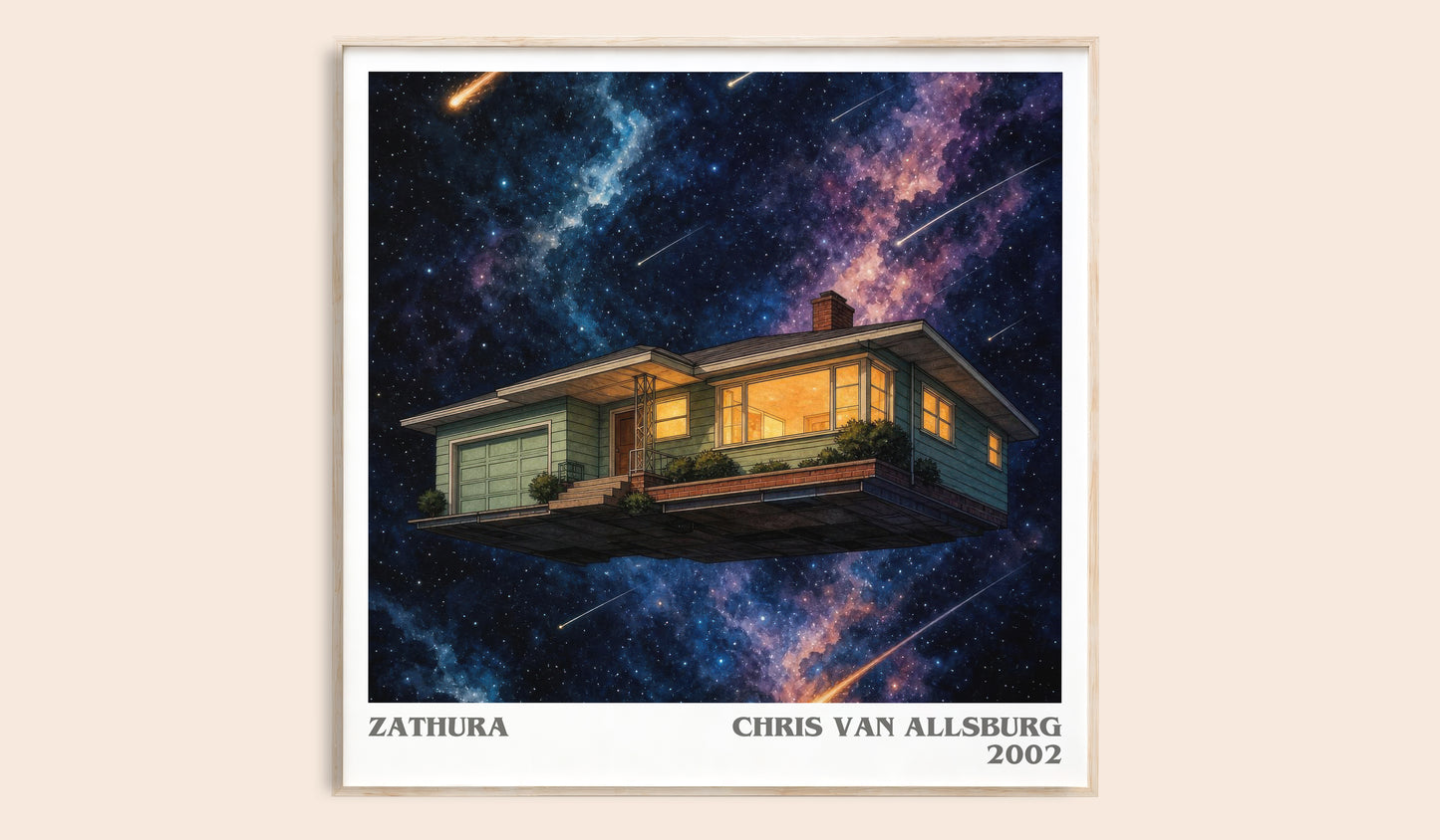 Zathura literary book poster by Chris Van Allsburg – framed literary art print