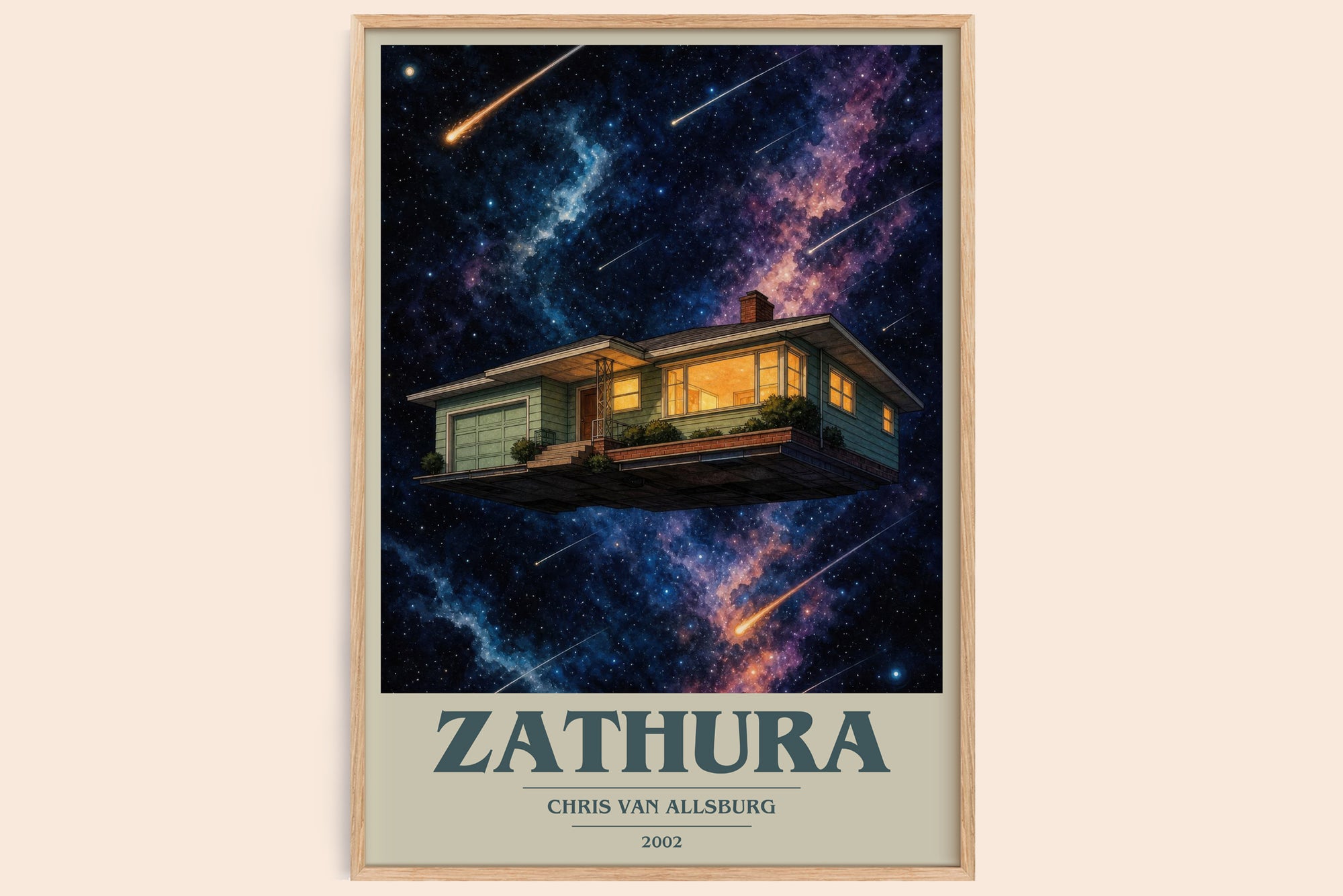 Zathura book cover book poster by Chris Van Allsburg – framed literary art print
