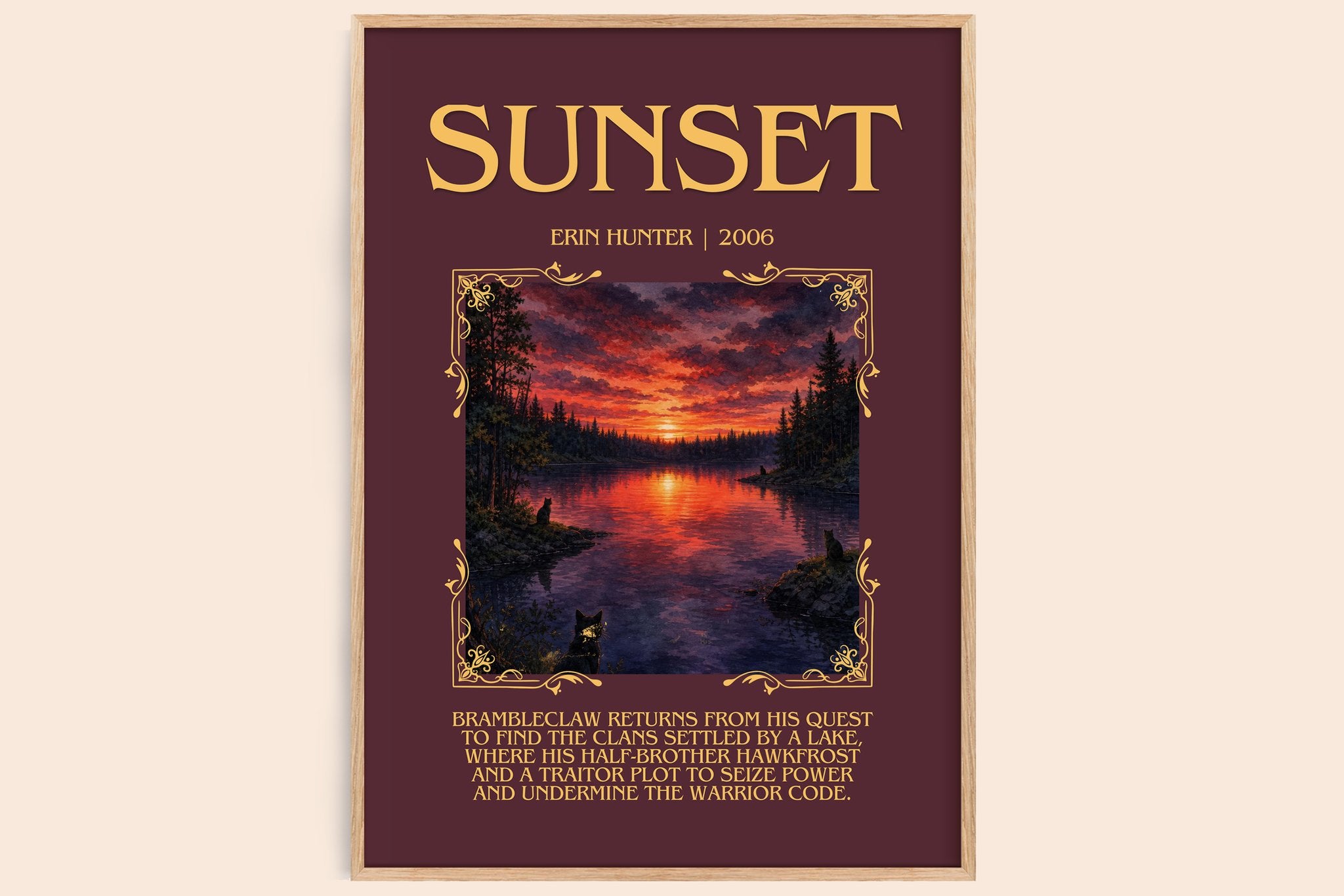 Sunset Minimalist Book Poster by Erin Hunter