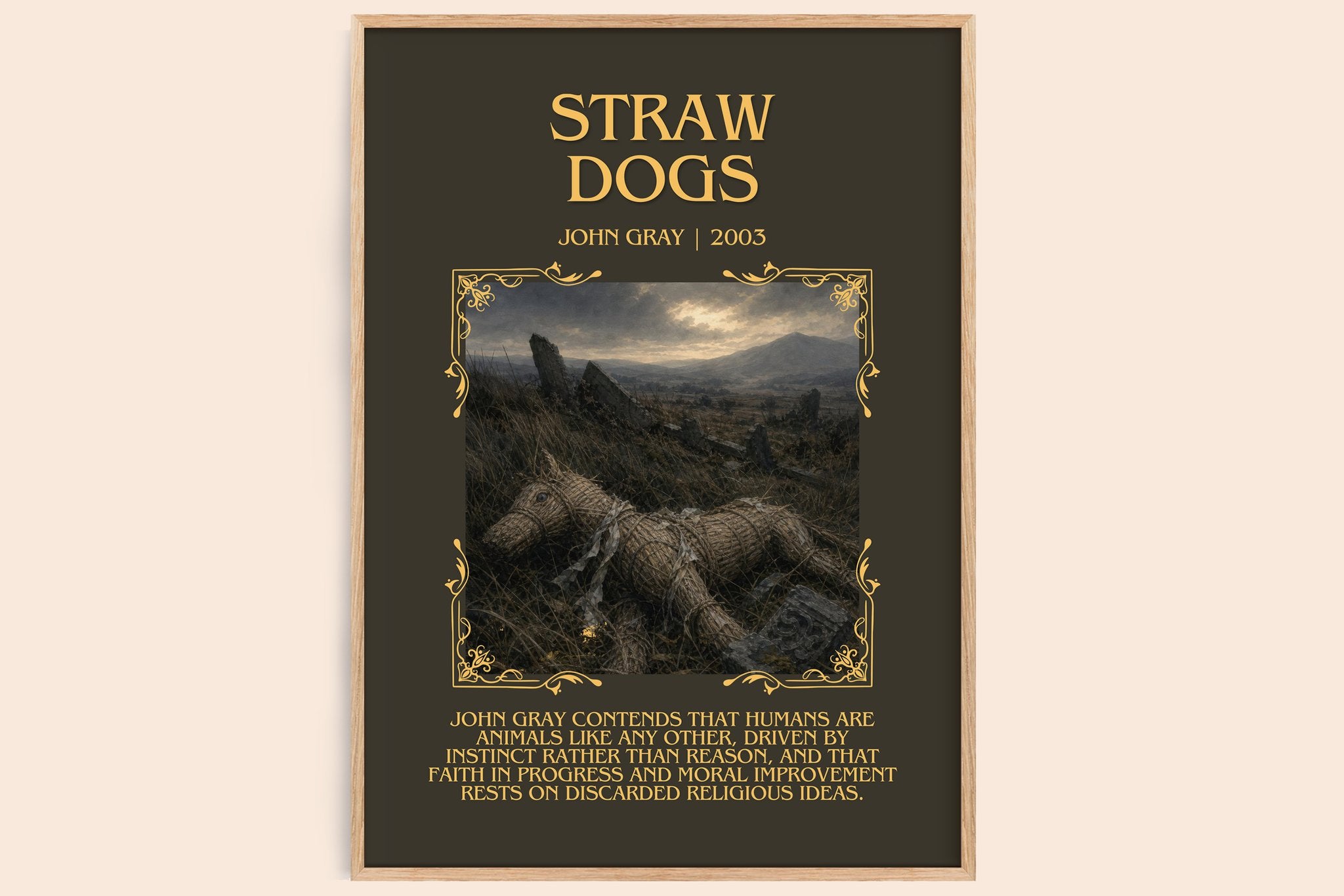 Straw Dogs Minimalist Book Poster by John Gray