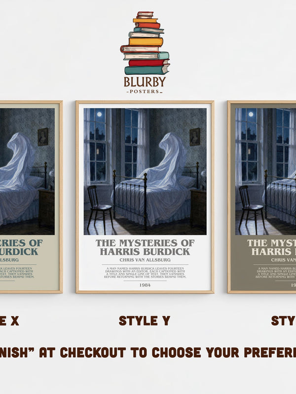 The Mysteries Of Harris Burdick bookish print in frame leaning in hallway – childrens wall art