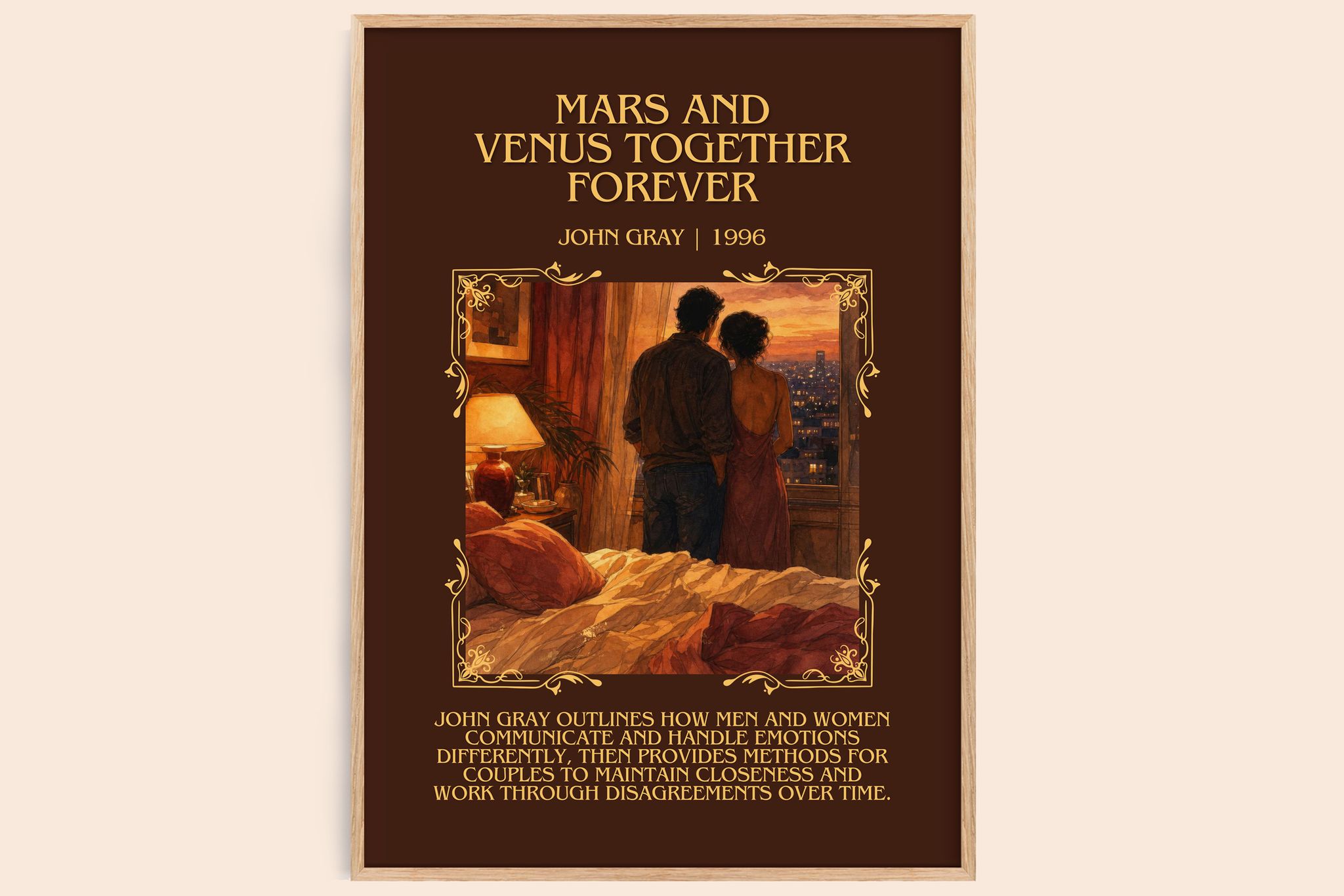 Mars and Venus Together Forever Minimalist Book Poster by John Gray