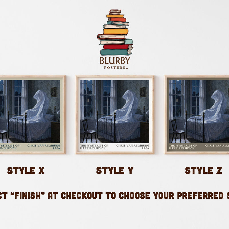 The Mysteries Of Harris Burdick literary print in frame leaning in hallway – childrens wall art